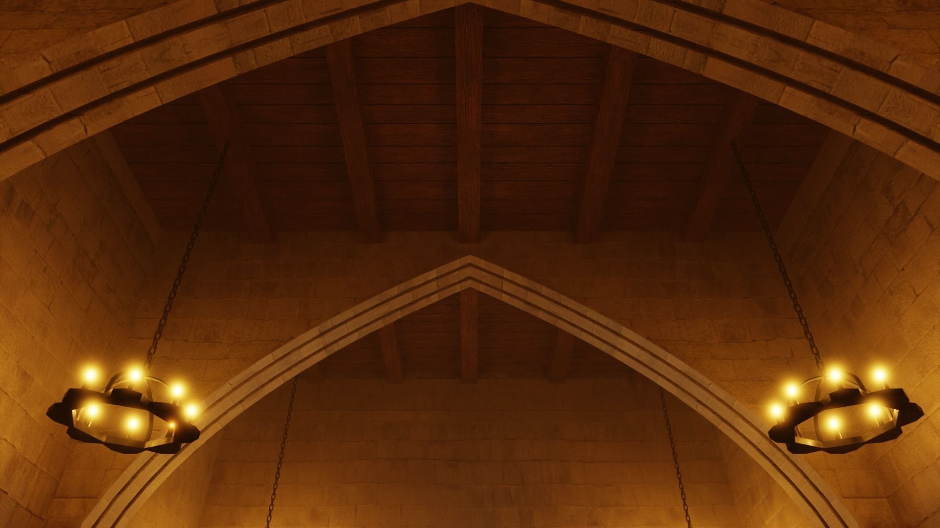 Medieval Castle Interior Low-poly 3D model_1