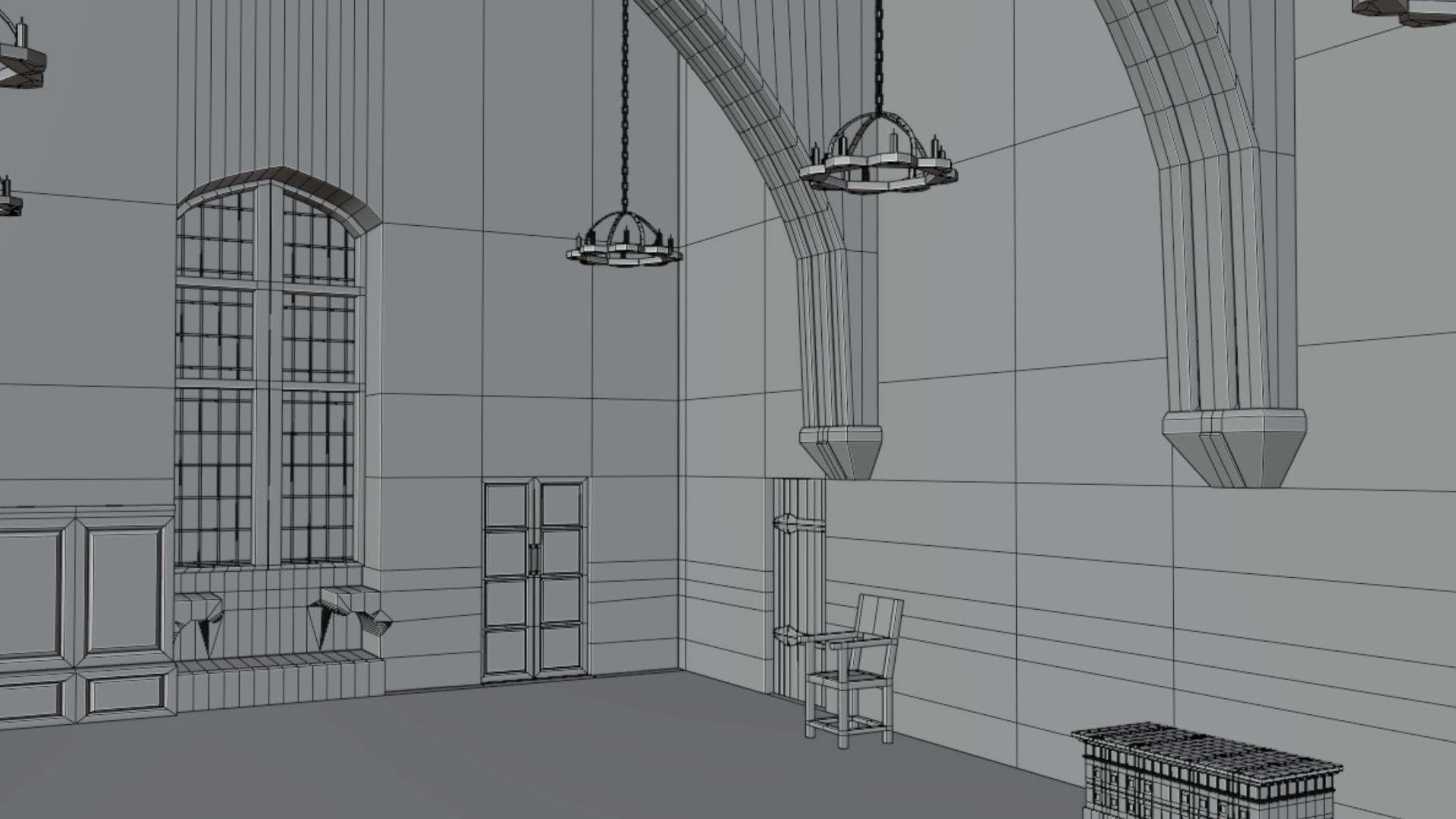 Medieval Castle Interior Low-poly 3D model_6