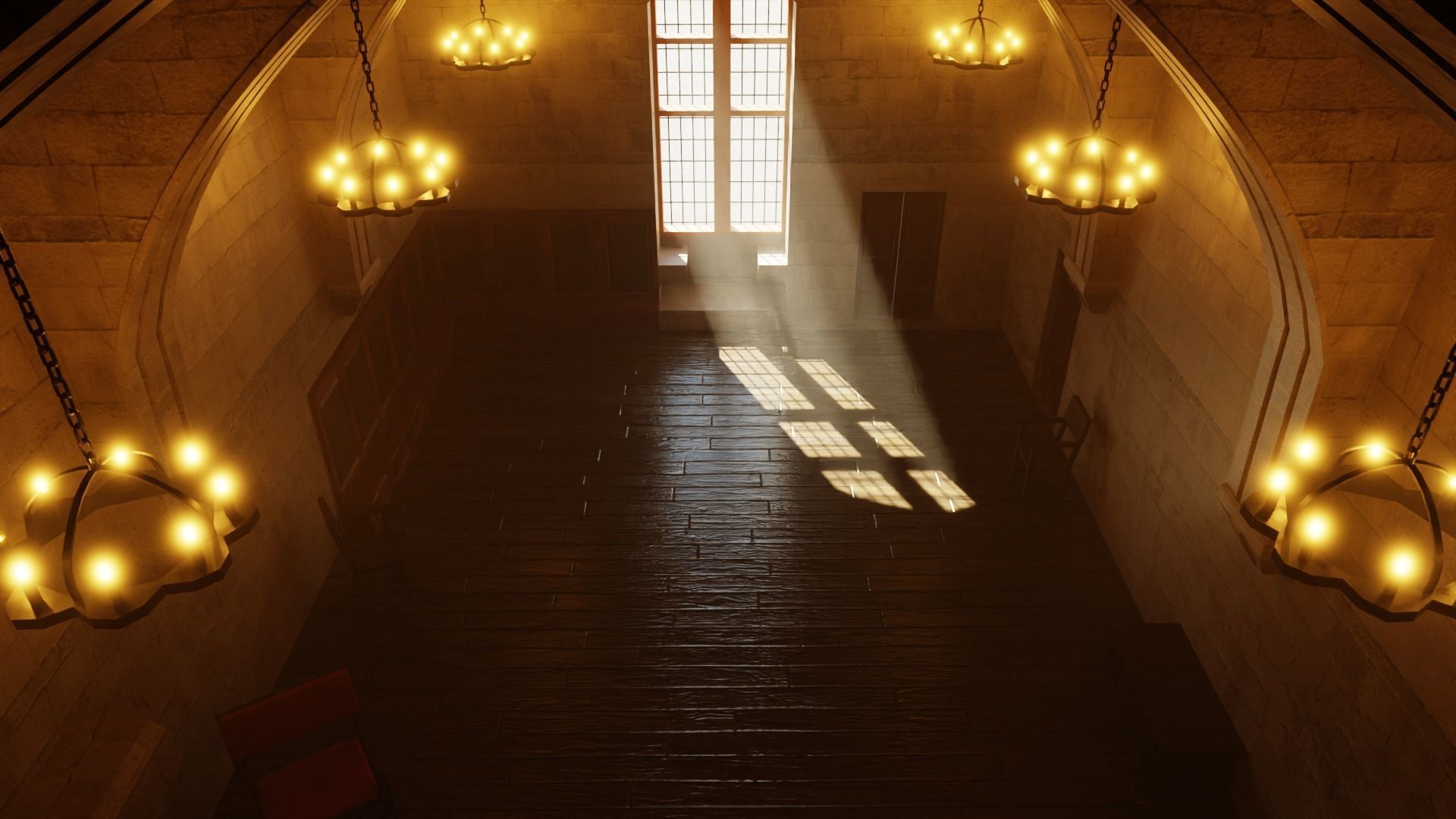 Medieval Castle Interior Low-poly 3D model_4