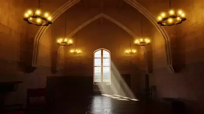 Medieval Castle Interior Low-poly 3D model