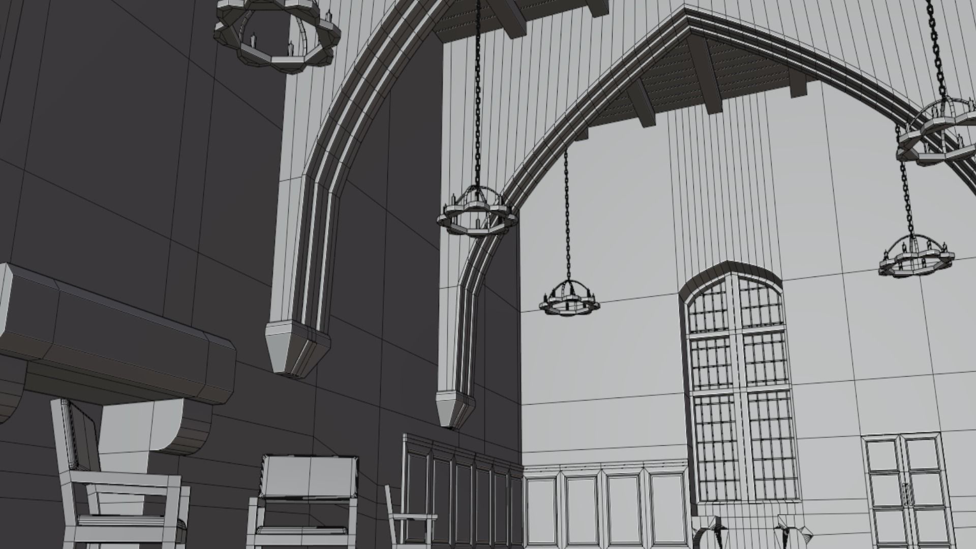 Medieval Castle Interior Low-poly 3D model_5