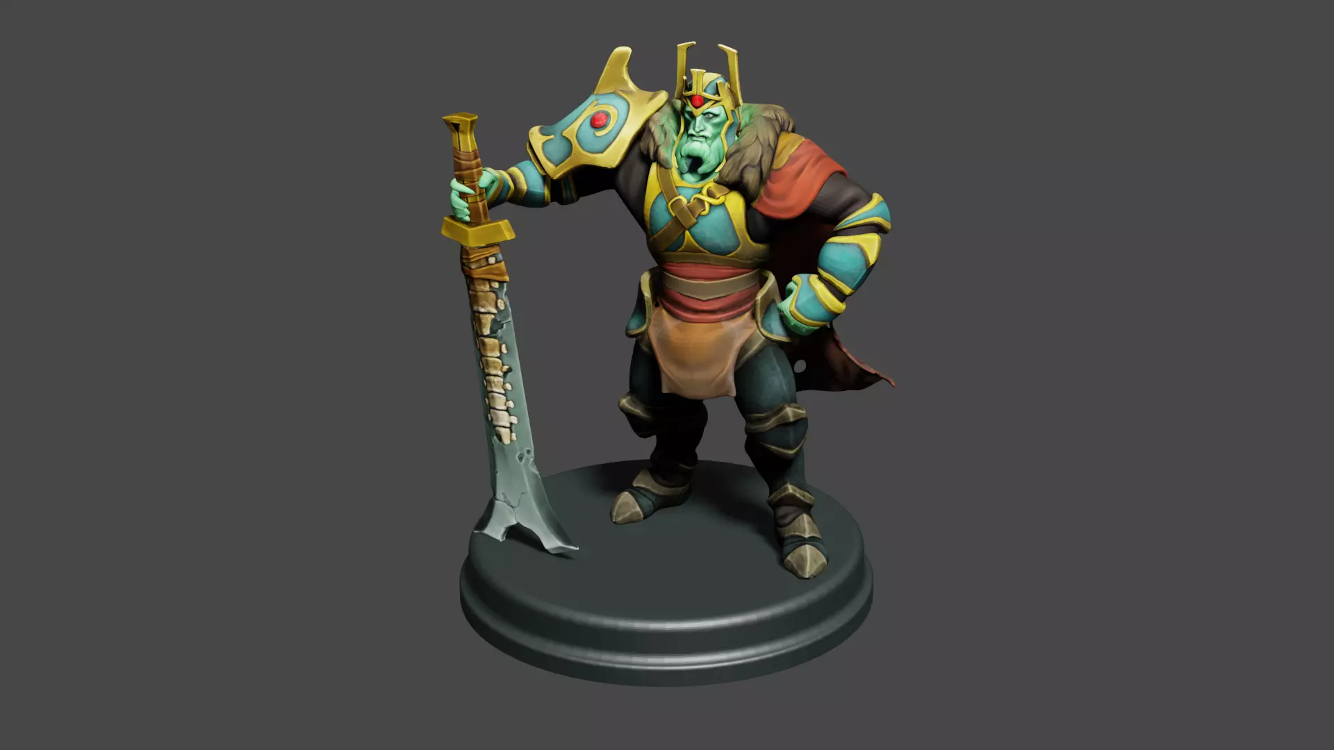 Wrath King Printable from Dota2 3D model Low-poly 3D model