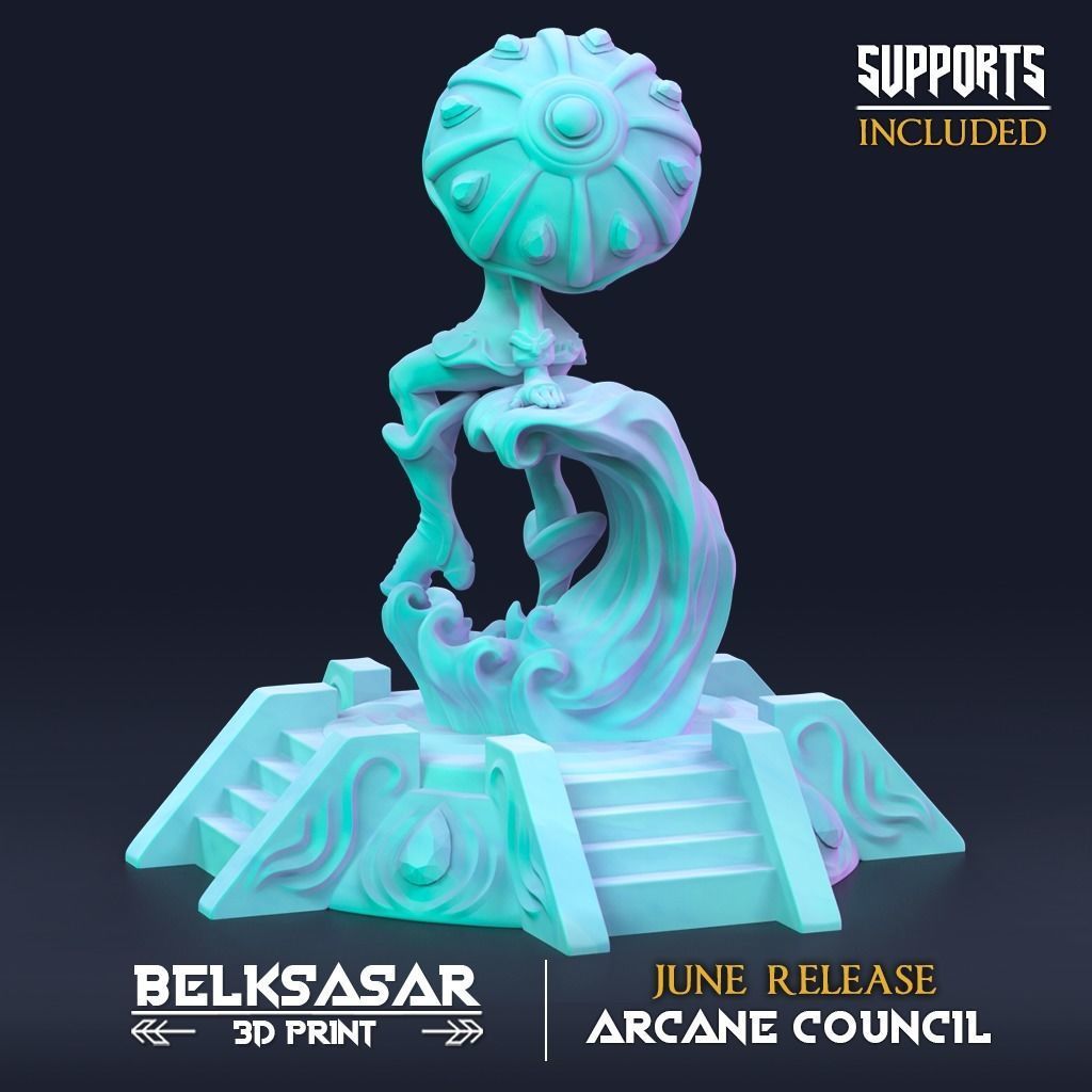 Wizard Pin Up Ilziliel Water Maiden 3D print model_2