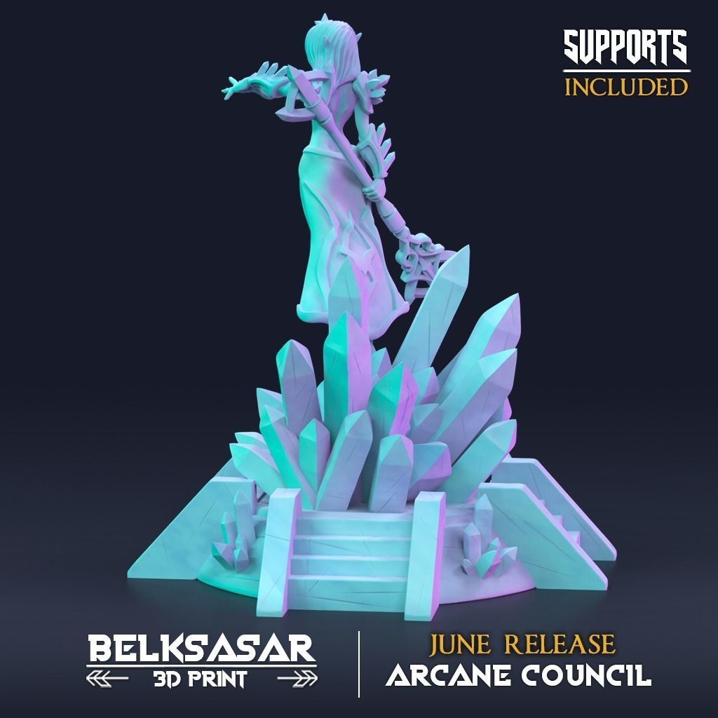 Wizard Crystal - Melinith Silvermist Nude and Clothed 3D print model_3