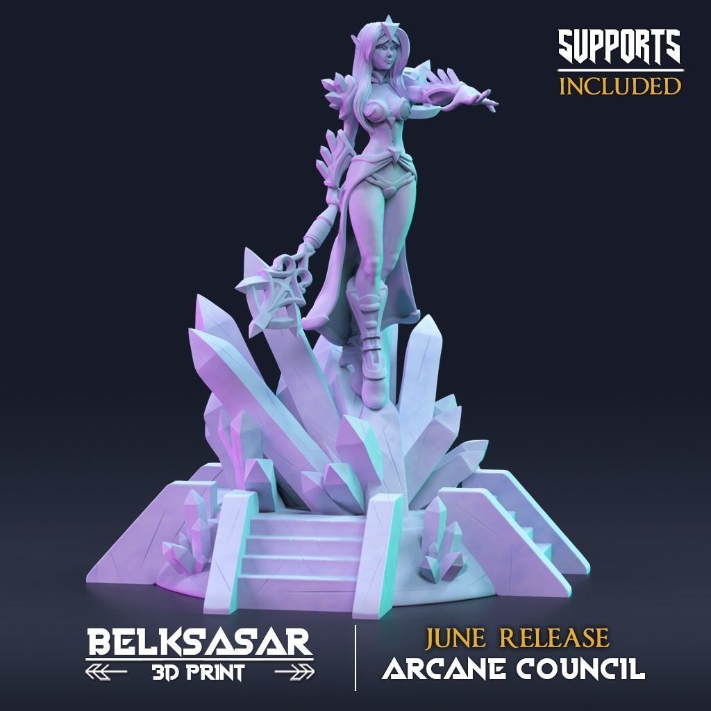 Wizard Crystal - Melinith Silvermist Nude and Clothed 3D print model_2