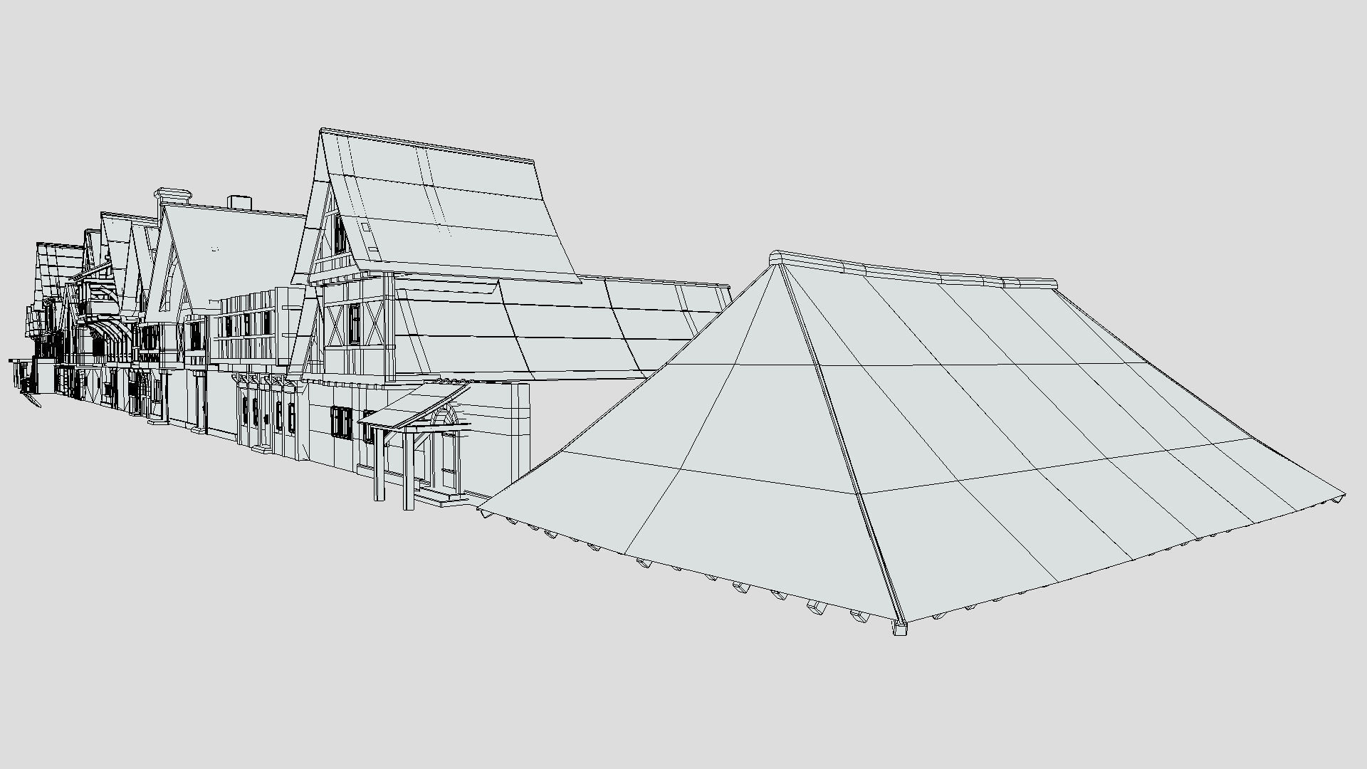 Modular Tudor Walls - Houses Low-poly 3D model_8