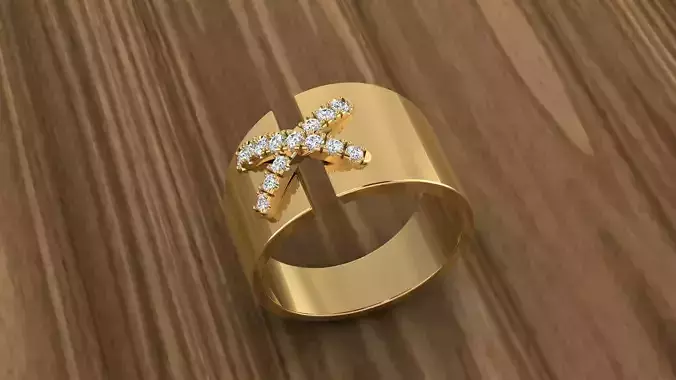 Jewelry Diamond X Ring