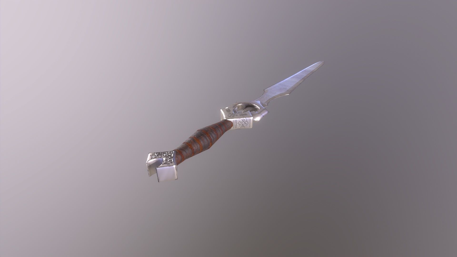 Knights sword Low-poly 3D model_11