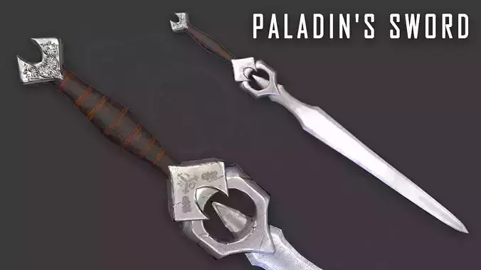 Knights sword Low-poly 3D model