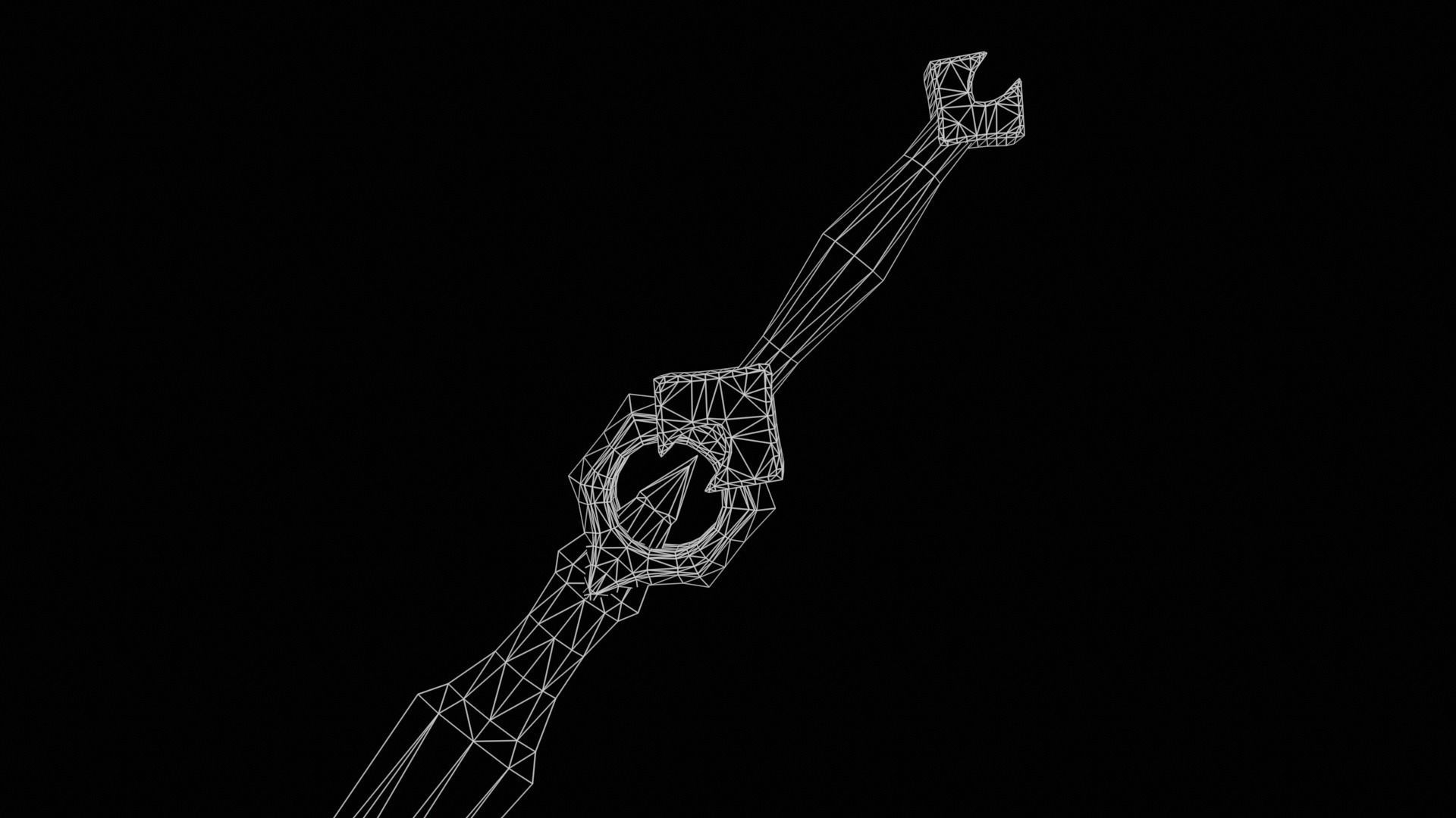 Knights sword Low-poly 3D model_17