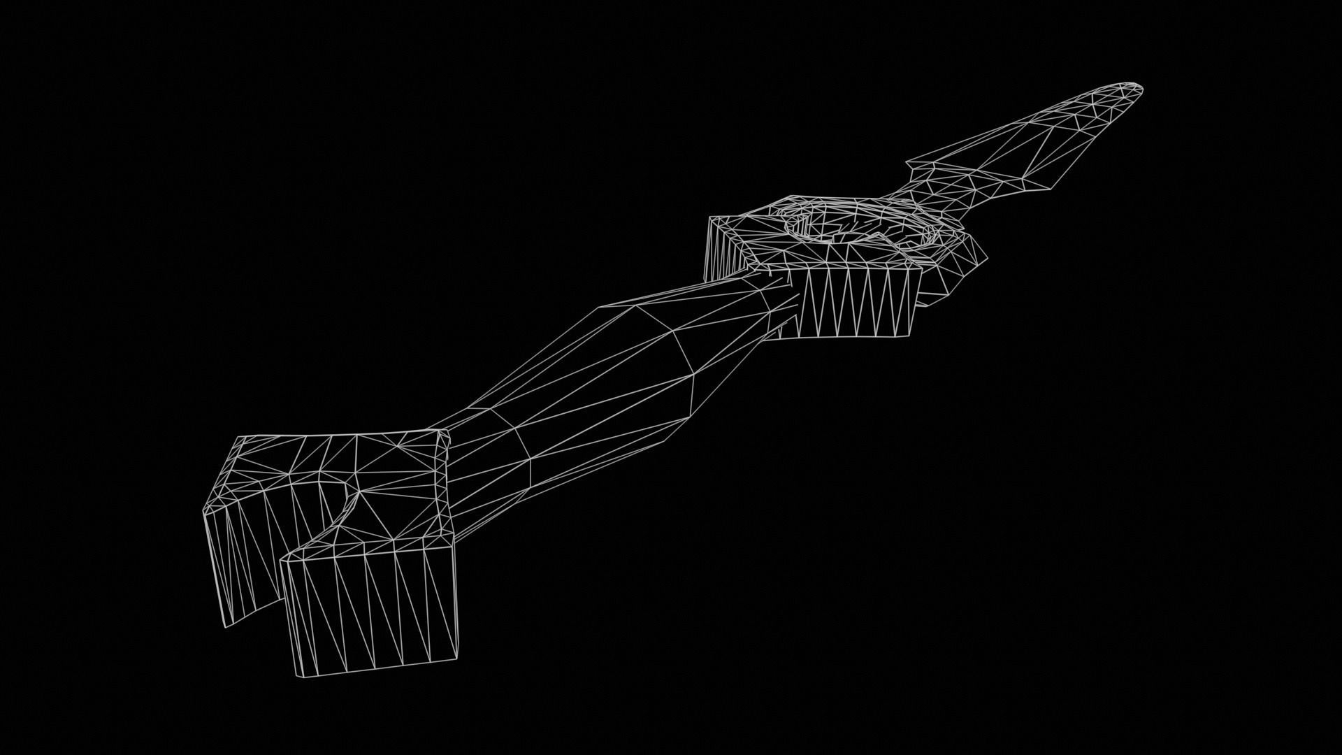 Knights sword Low-poly 3D model_20