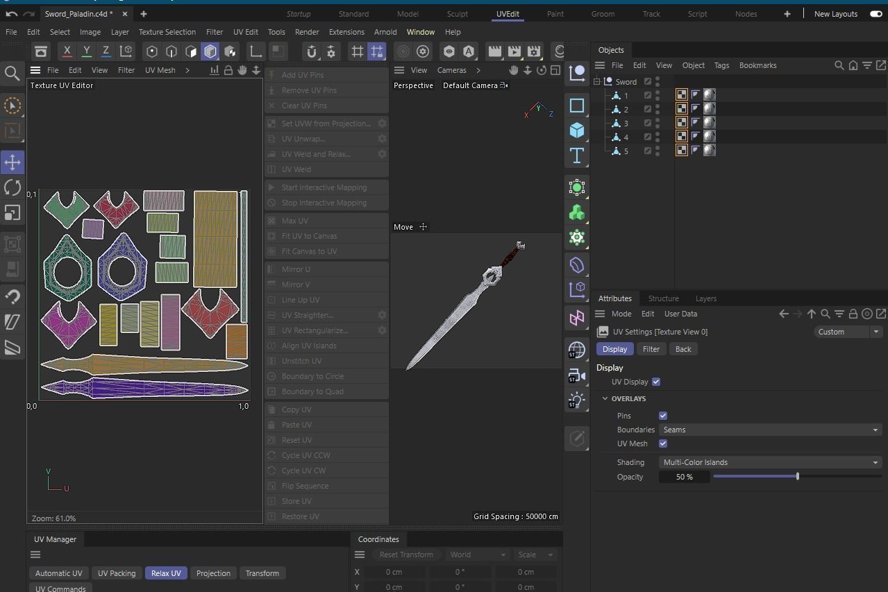 Knights sword Low-poly 3D model_14