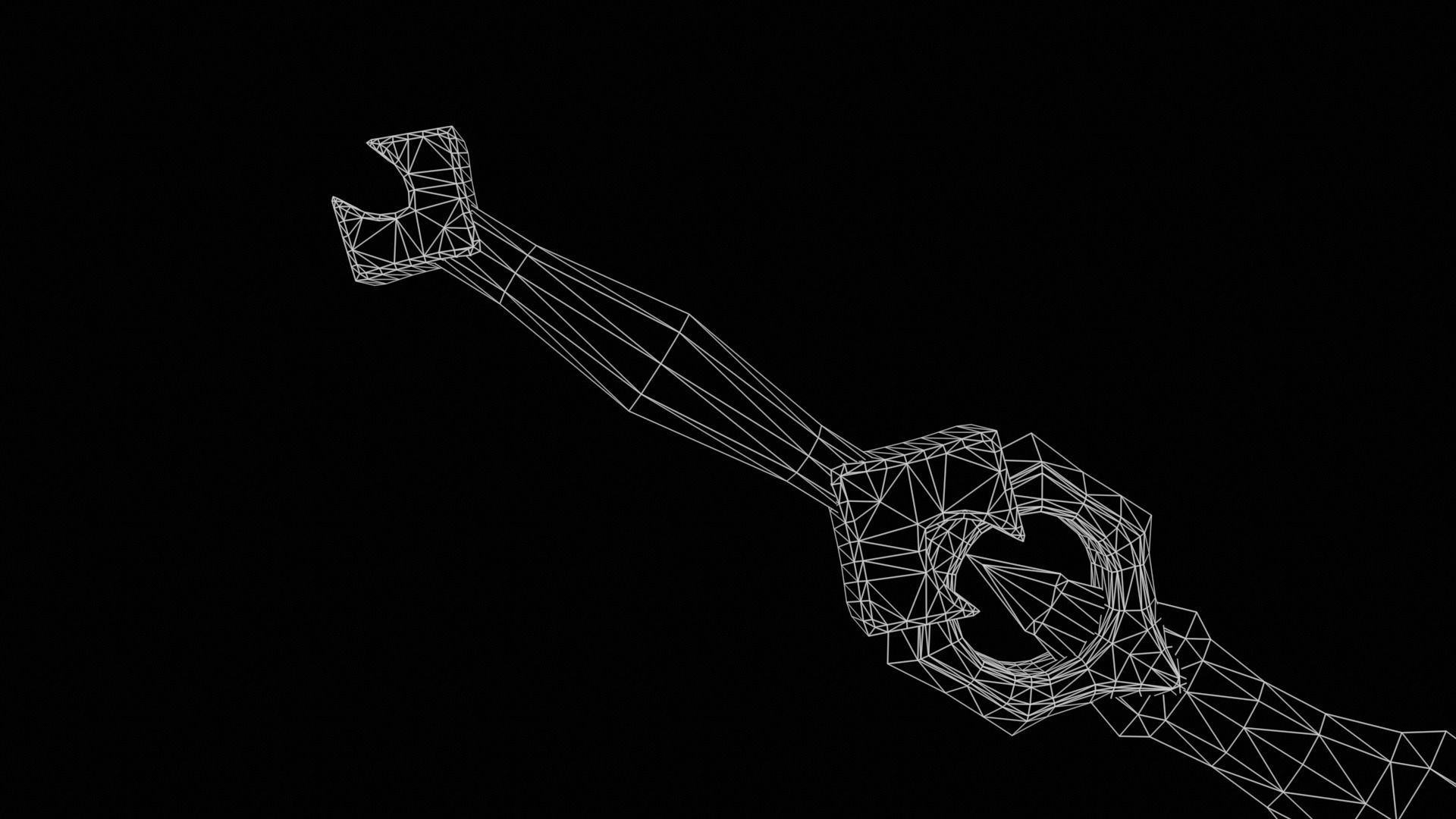 Knights sword Low-poly 3D model_21