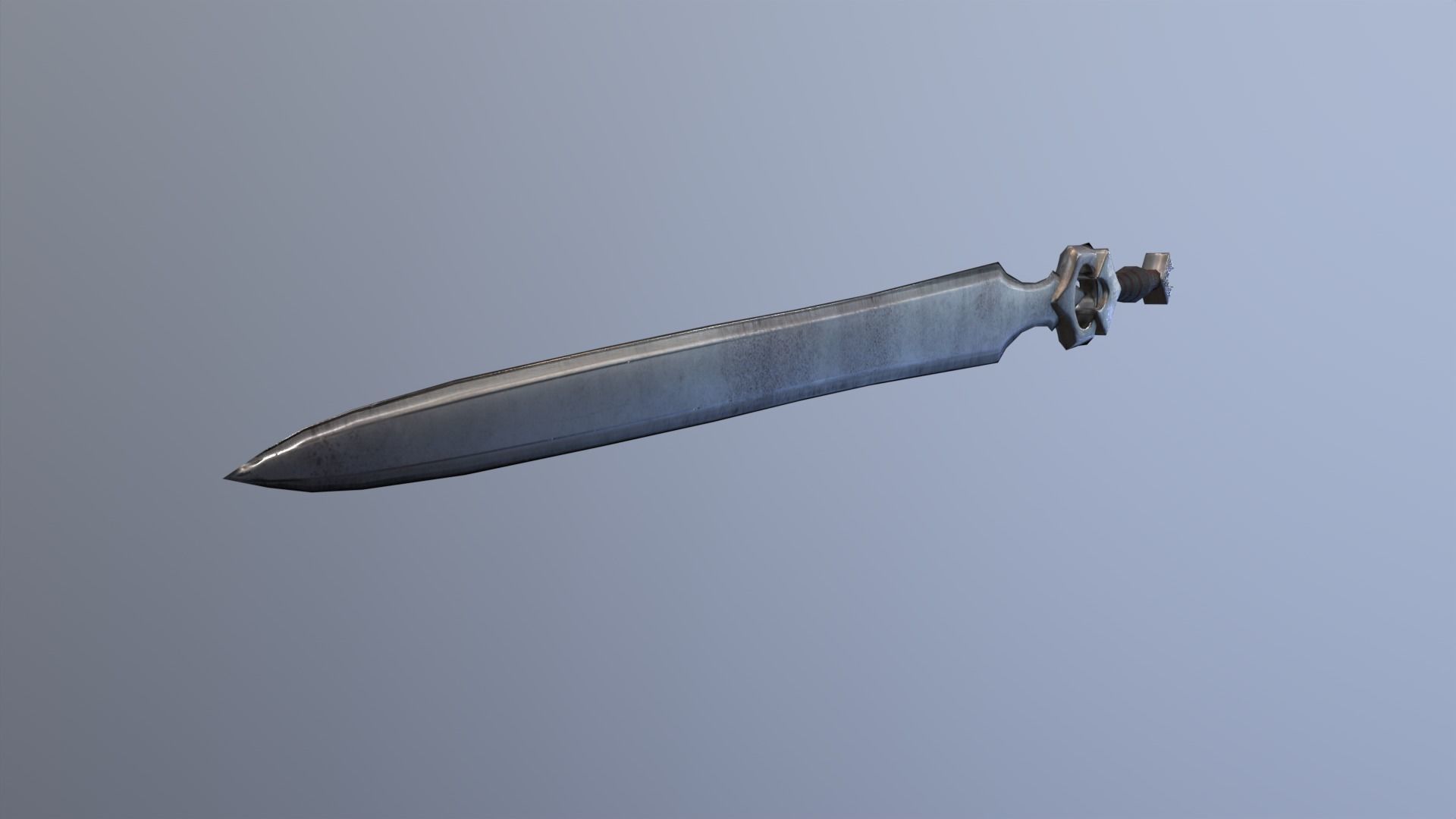 Knights sword Low-poly 3D model_15
