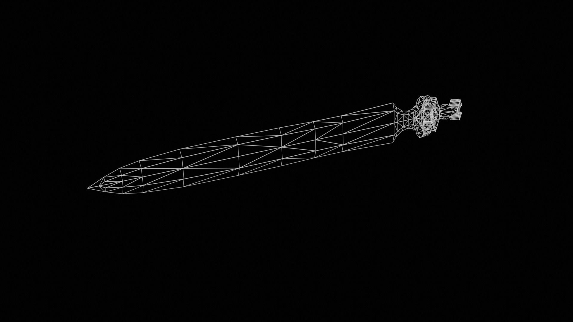 Knights sword Low-poly 3D model_22