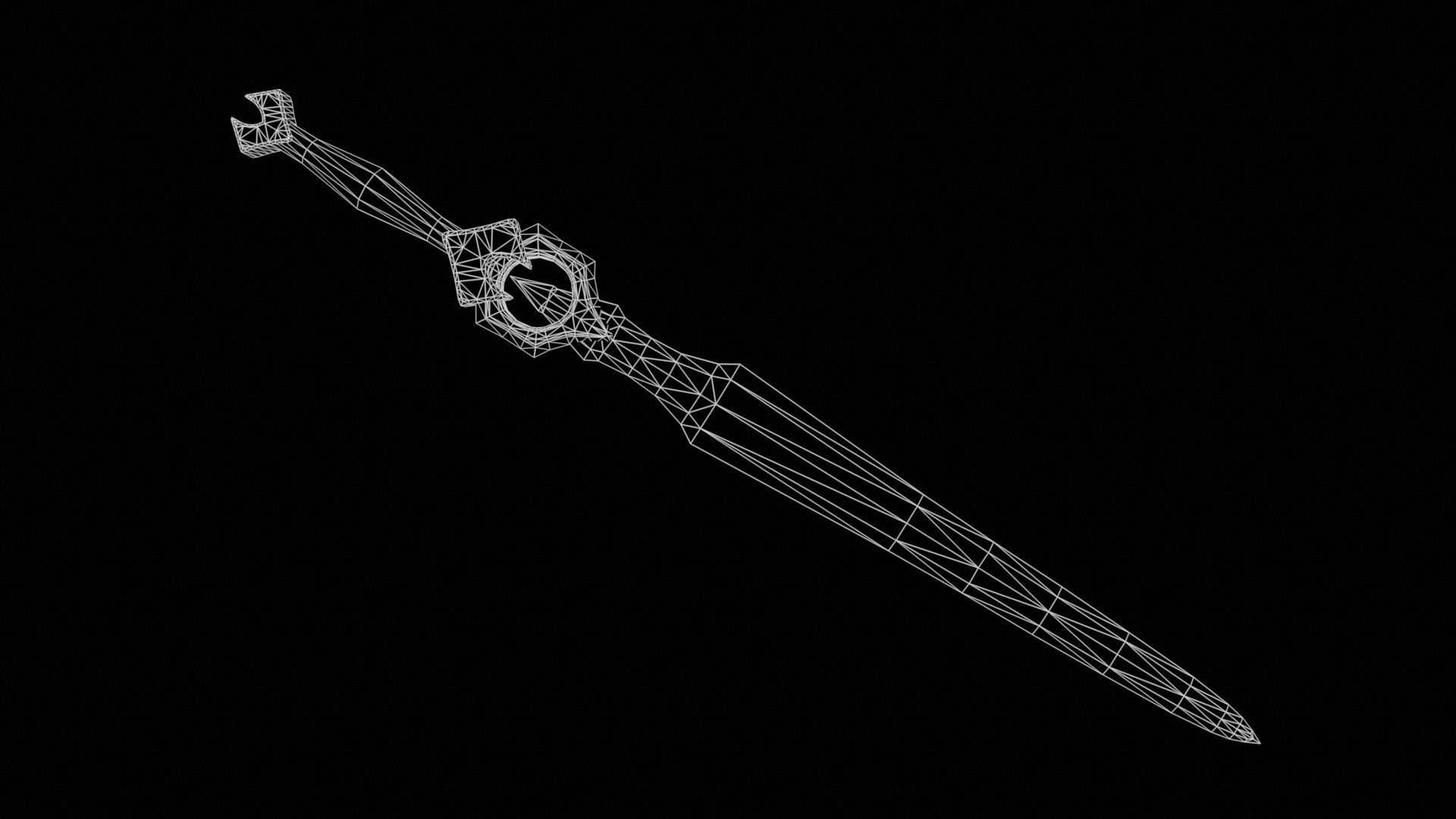 Knights sword Low-poly 3D model_18