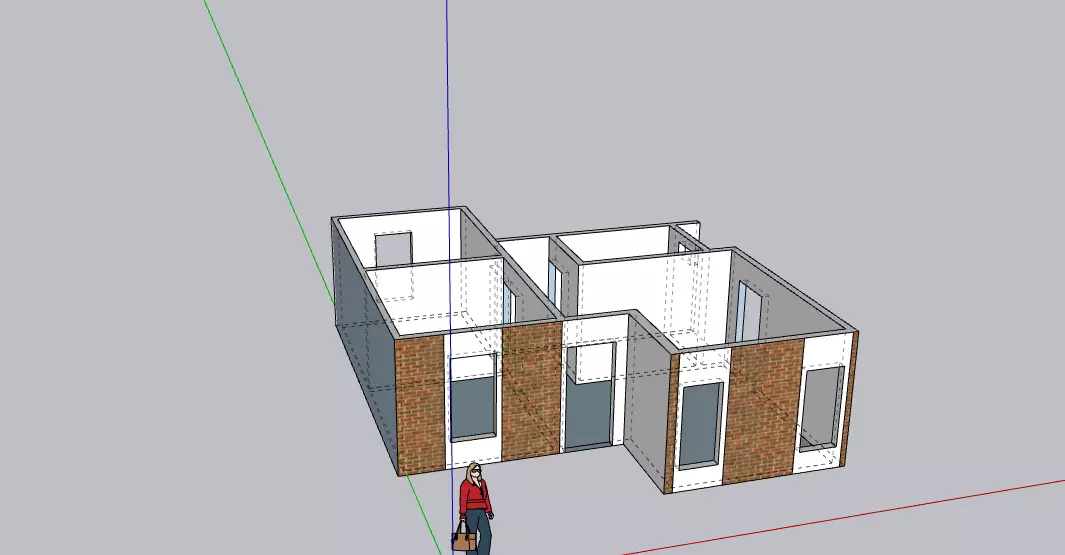 HOUSE with person Free 3D model_0