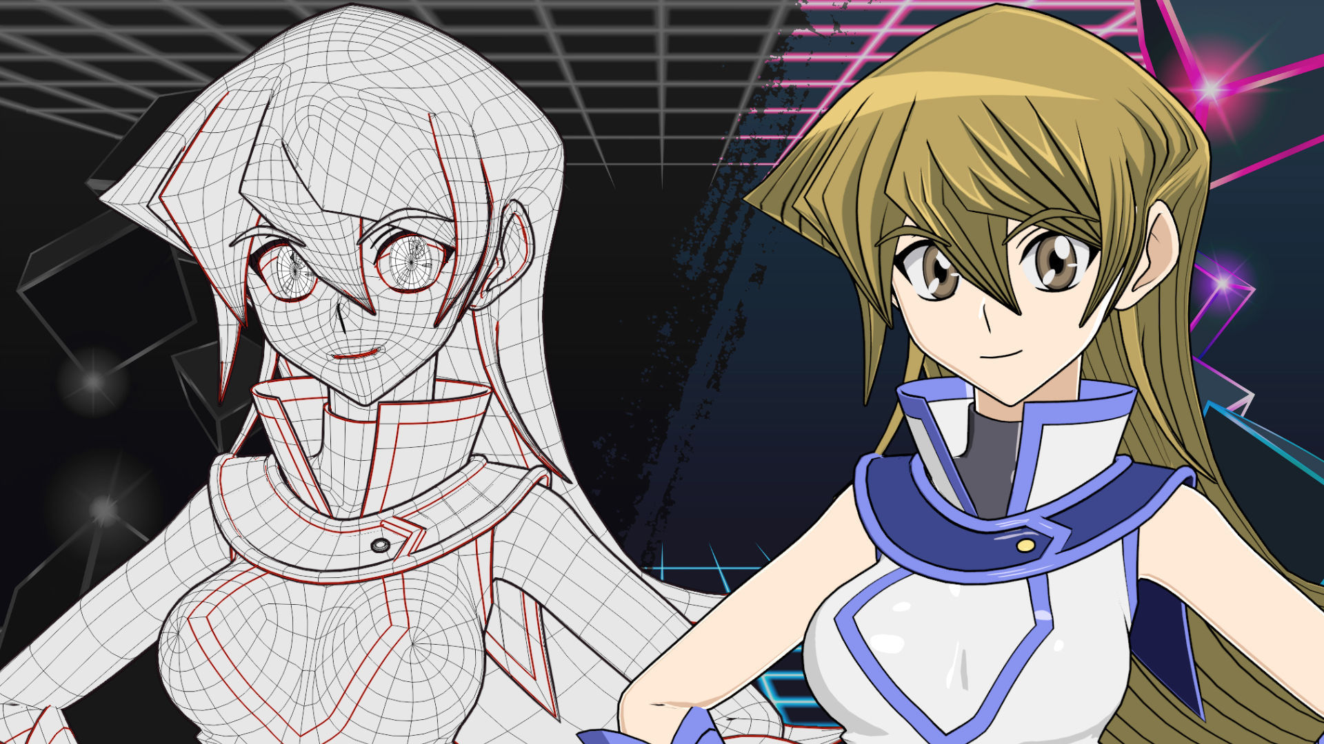 3D model Asuka Tenjoin Alexis Rhodes YuGiOh GX Anime Blender VR