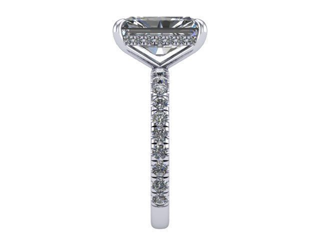 Radiant  Cut Diamond Engagement Ring 3D print model_2