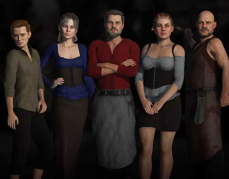 Fantasy Tavern Workers Clothing Bundle 3D Model Collection_0
