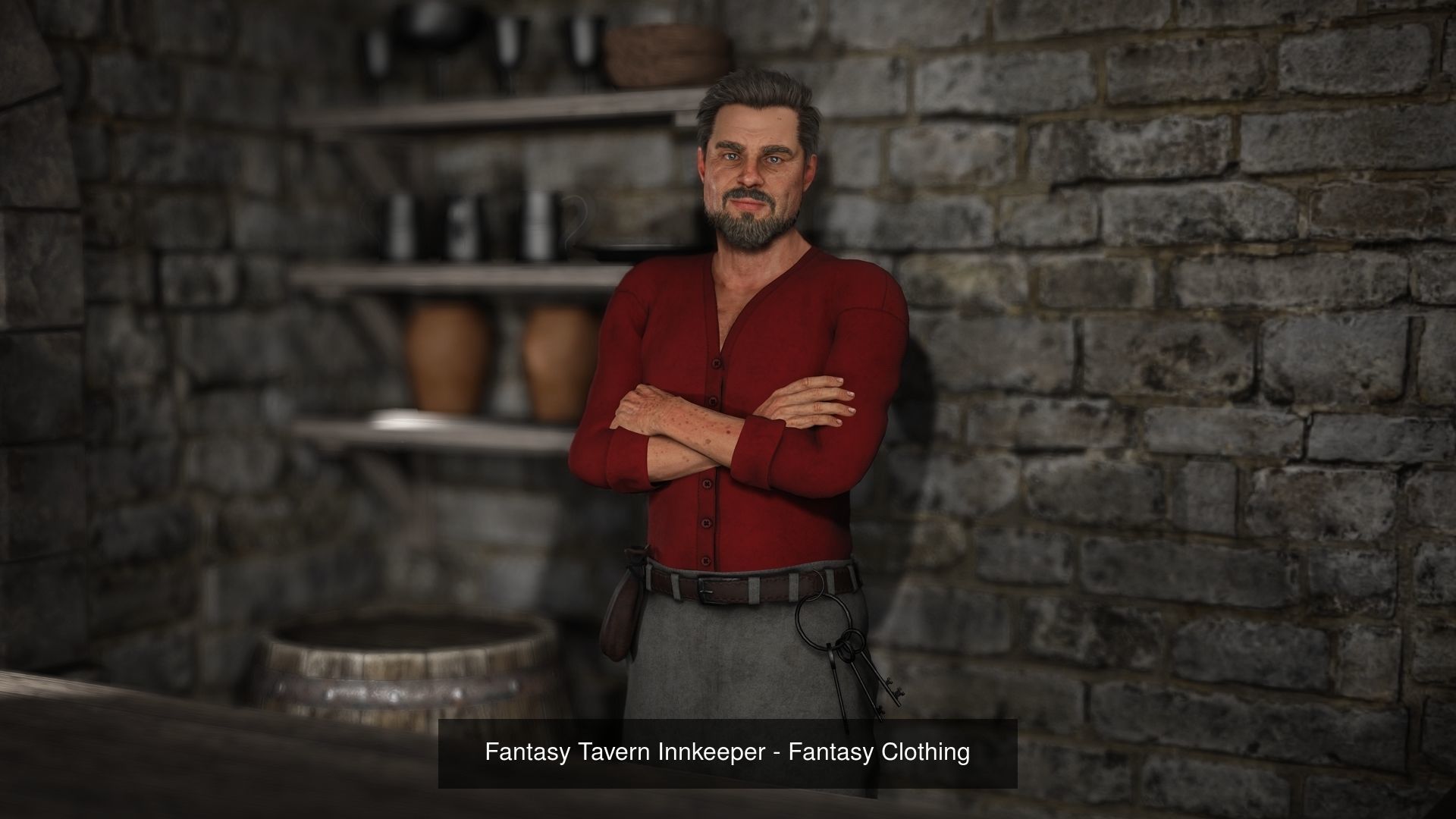 Fantasy Tavern Workers Clothing Bundle 3D Model Collection_4