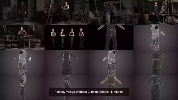 Fantasy Village Workers Clothing Bundle