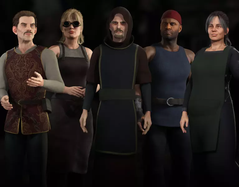 Fantasy Village Workers Clothing Bundle 3D Model Collection_0