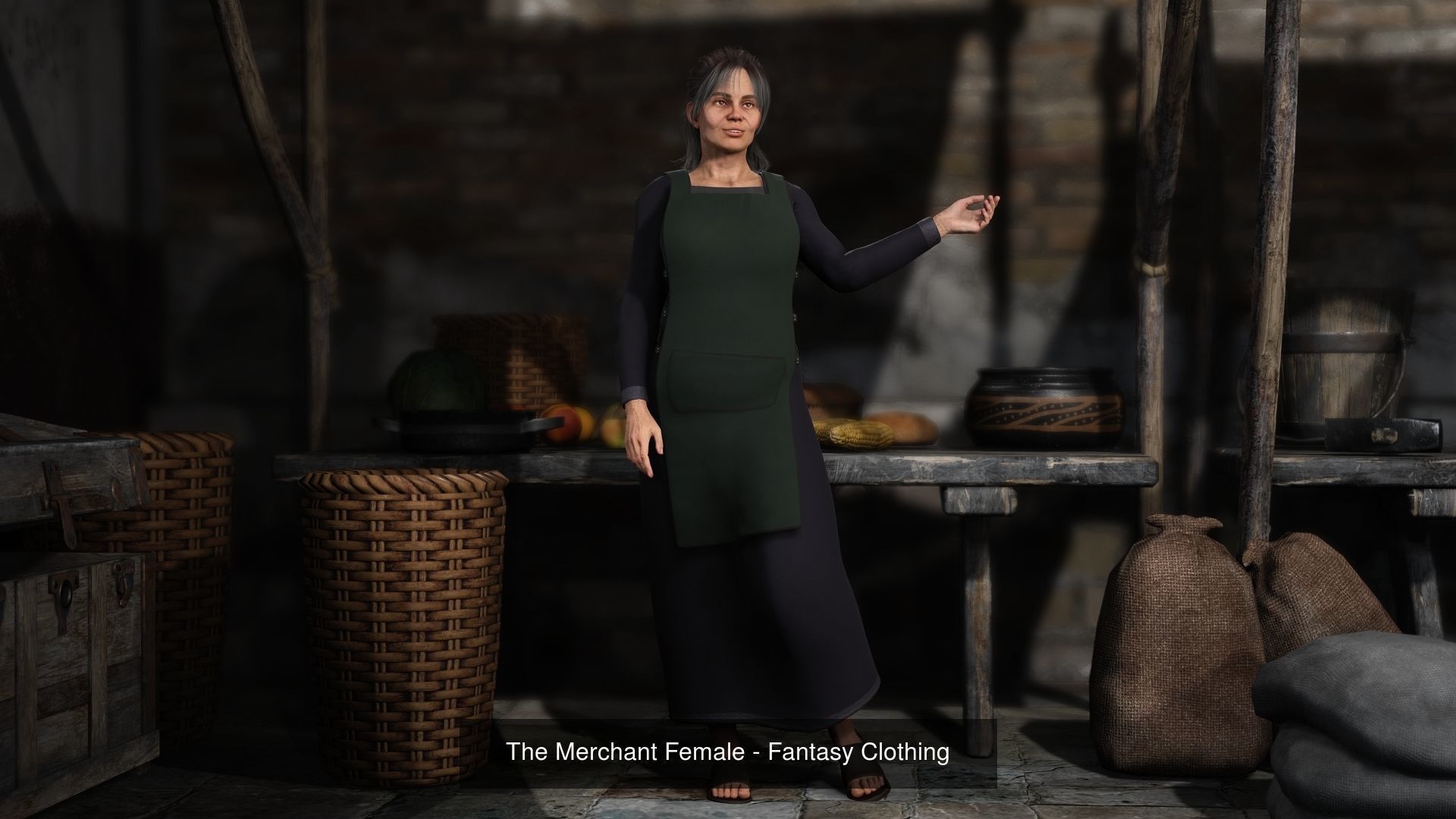 Fantasy Village Workers Clothing Bundle 3D Model Collection_5