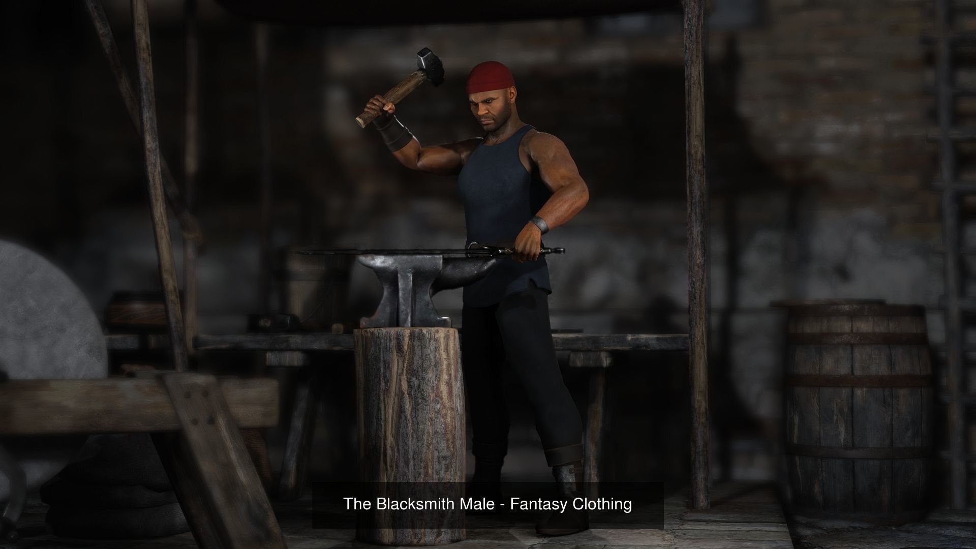 Fantasy Village Workers Clothing Bundle 3D Model Collection_4