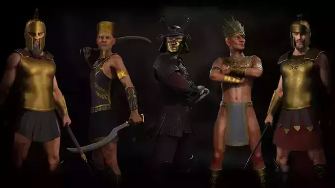 Fantasy Gods of War Clothing-Armor Bundle 3D Model Collection