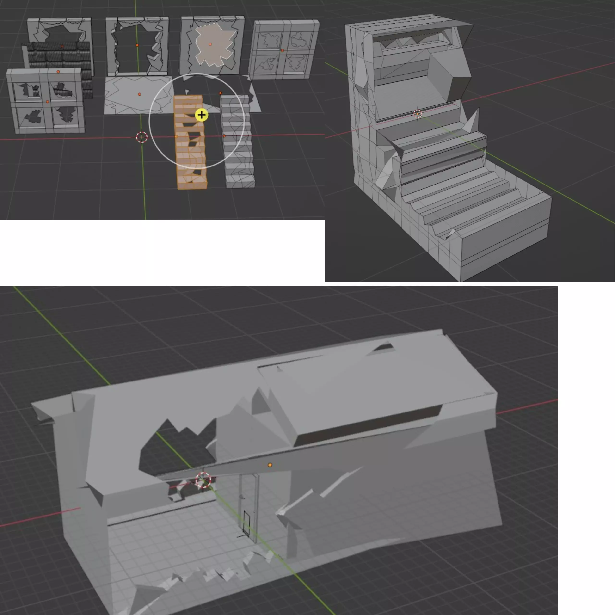 buildings destroyed Free low-poly 3D model