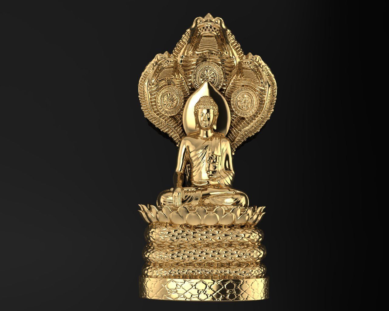 Three Head Dragon with Budha 3D print model_3
