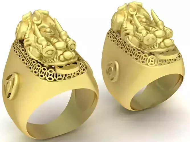 fengshui lucky pixiu ring 3427 3D print model