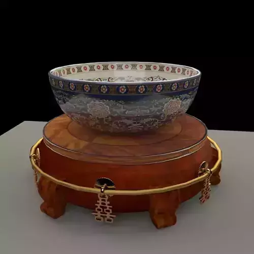 Chinese display stand with bowel 