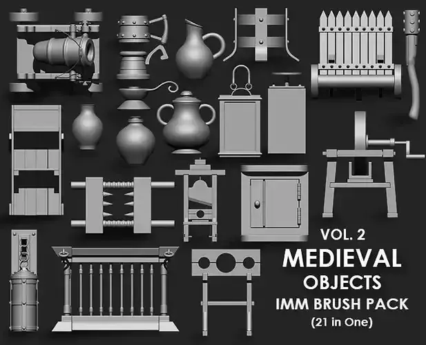 Medieval Objects Imm Brush Pack 21 in one Vol 2