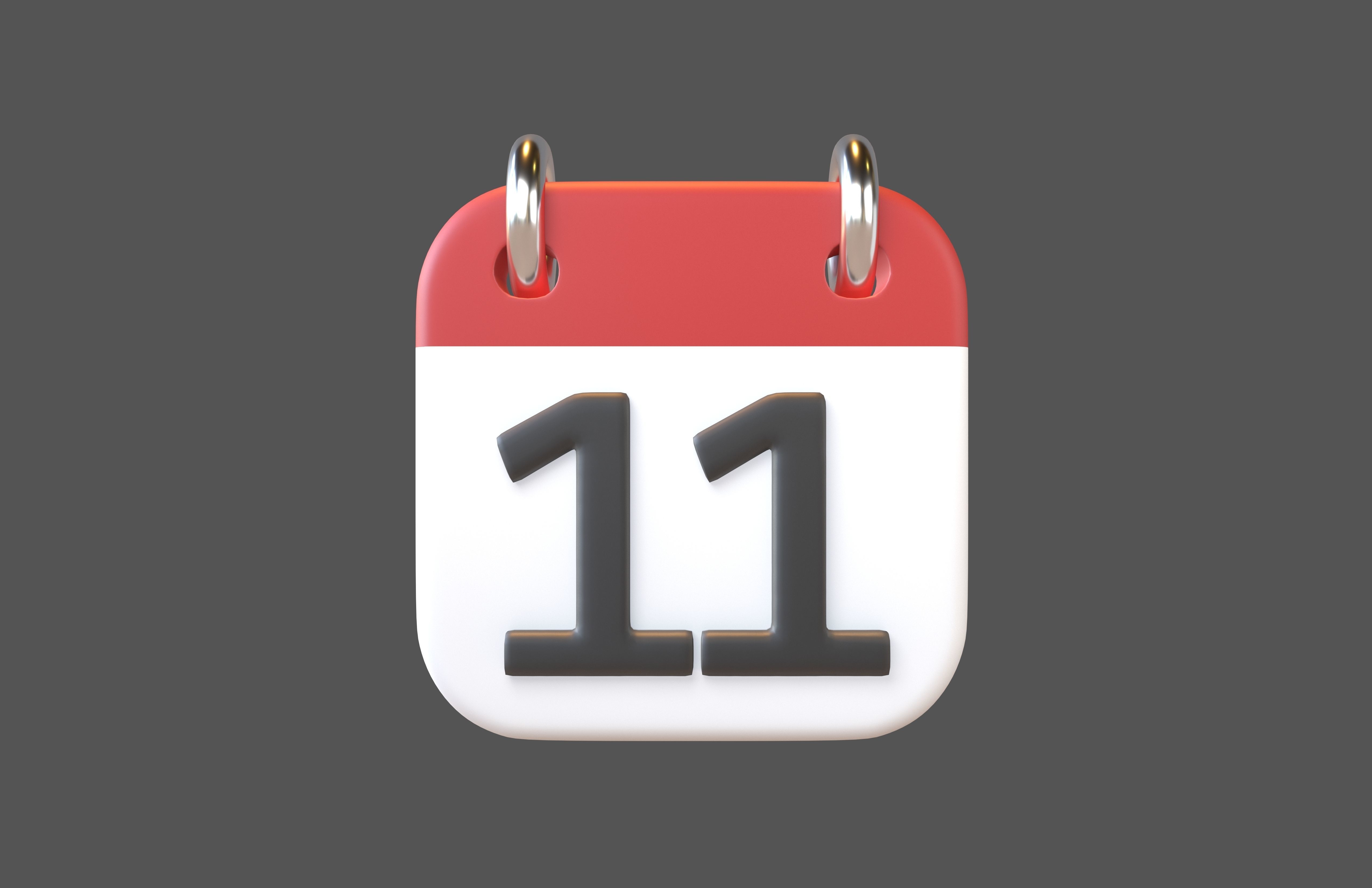 Calendar 1 To 10 Icon  Pack Vol 1 3D model_55