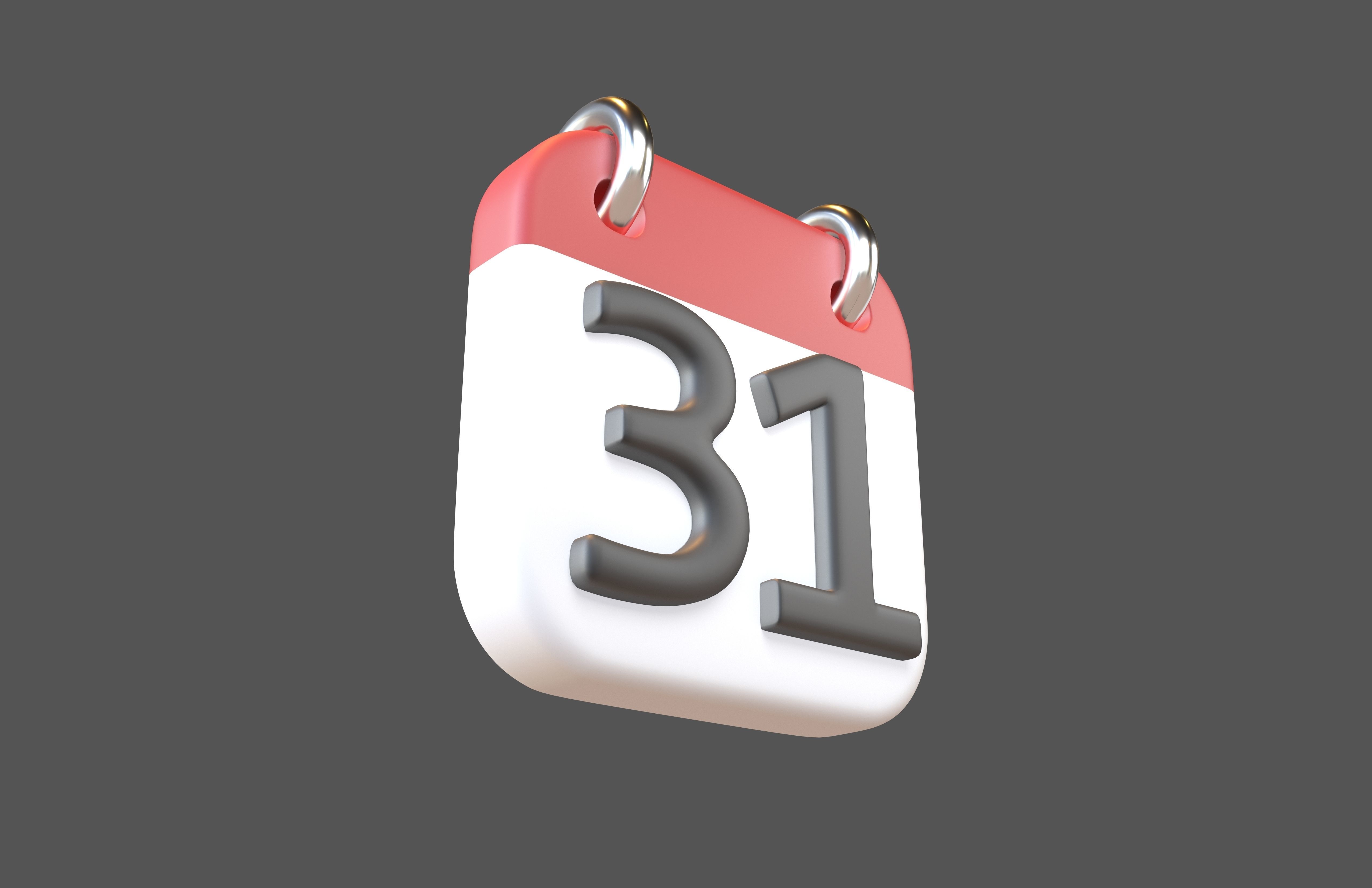 Calendar 1 To 10 Icon  Pack Vol 1 3D model_8