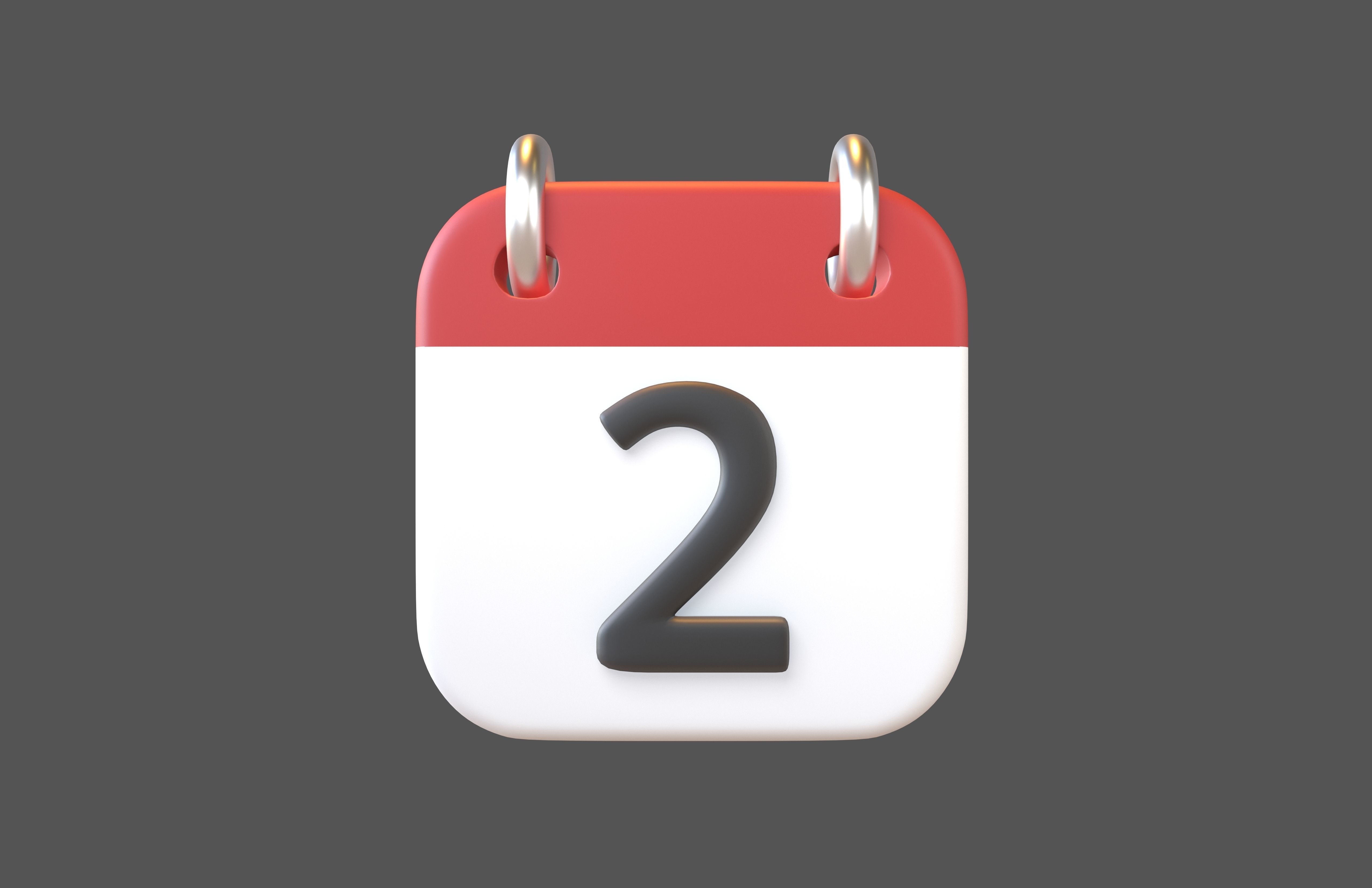 Calendar 1 To 10 Icon  Pack Vol 1 3D model_9