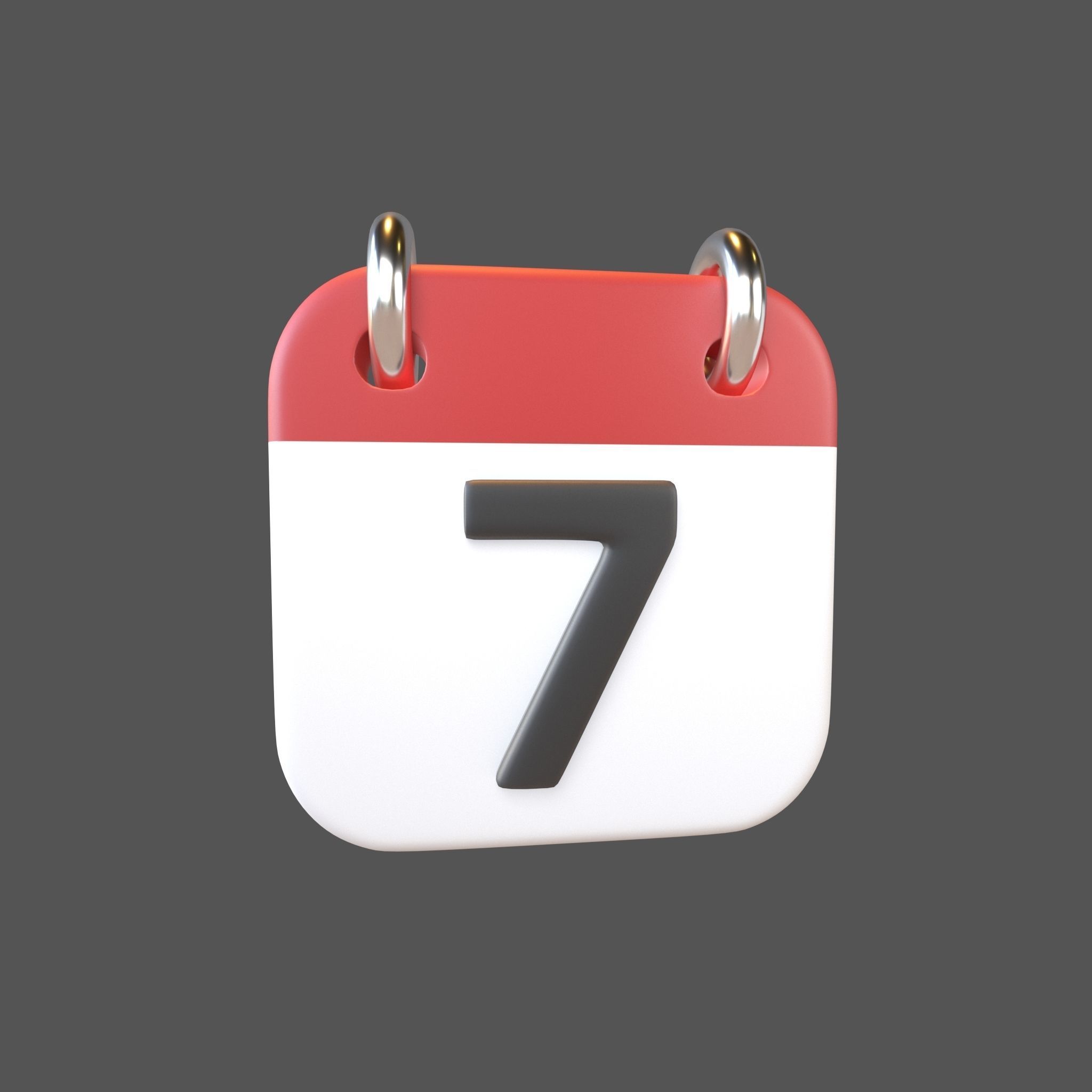 Calendar 1 To 10 Icon  Pack Vol 1 3D model_30