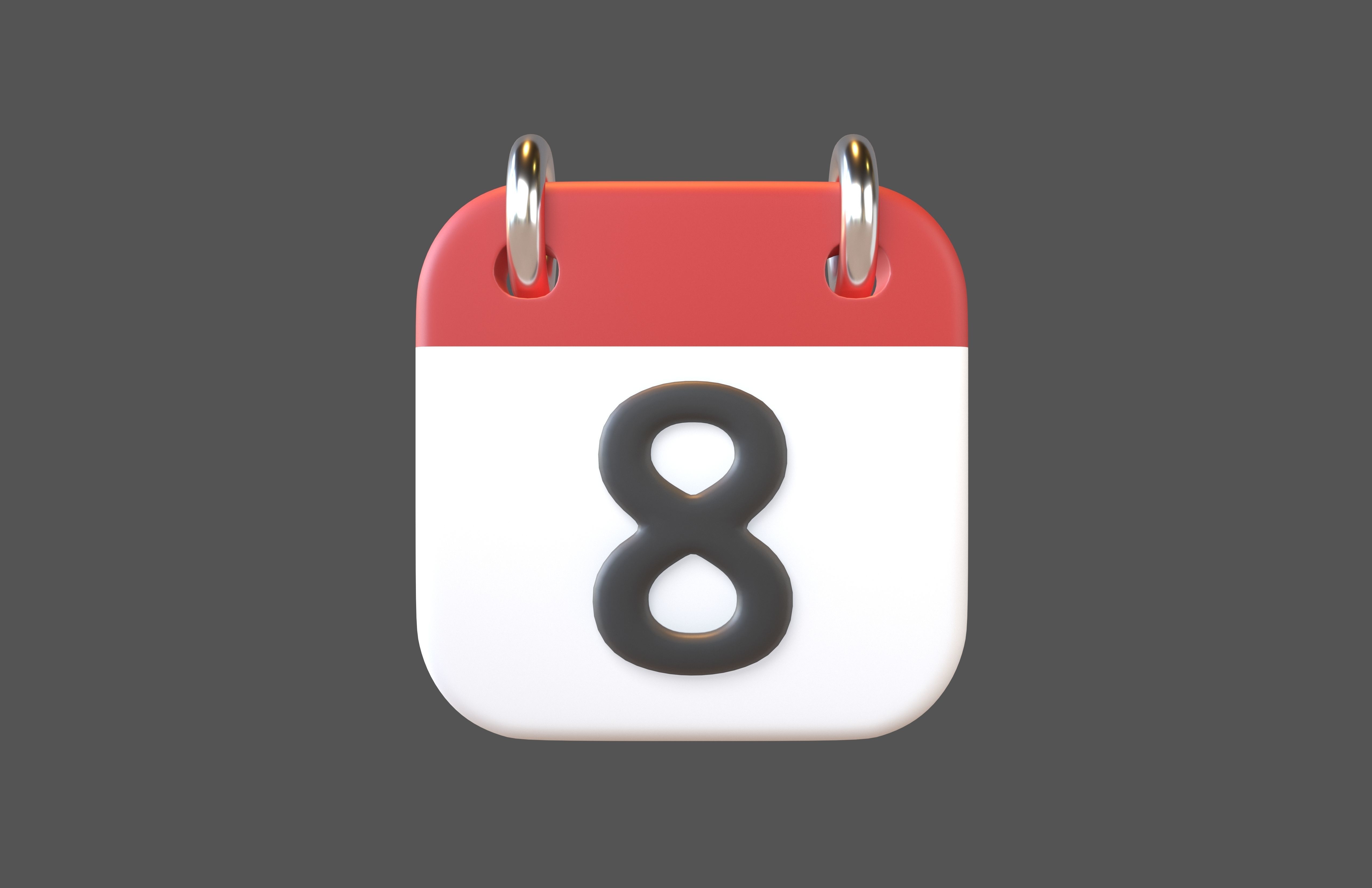 Calendar 1 To 10 Icon  Pack Vol 1 3D model_39