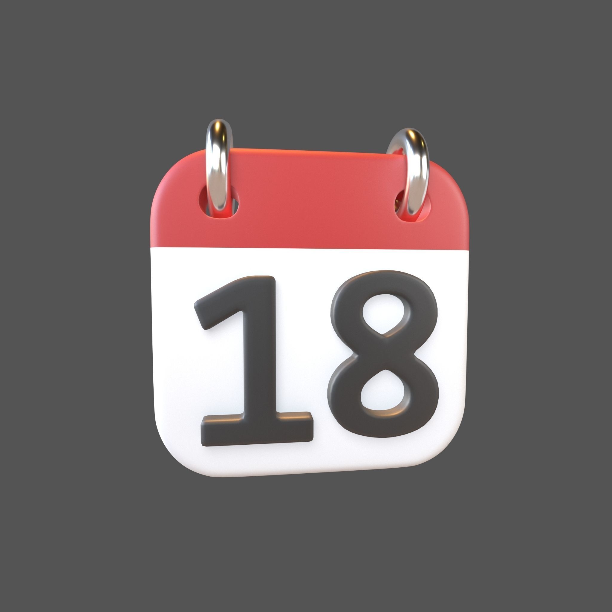 Calendar 1 To 10 Icon  Pack Vol 1 3D model_85
