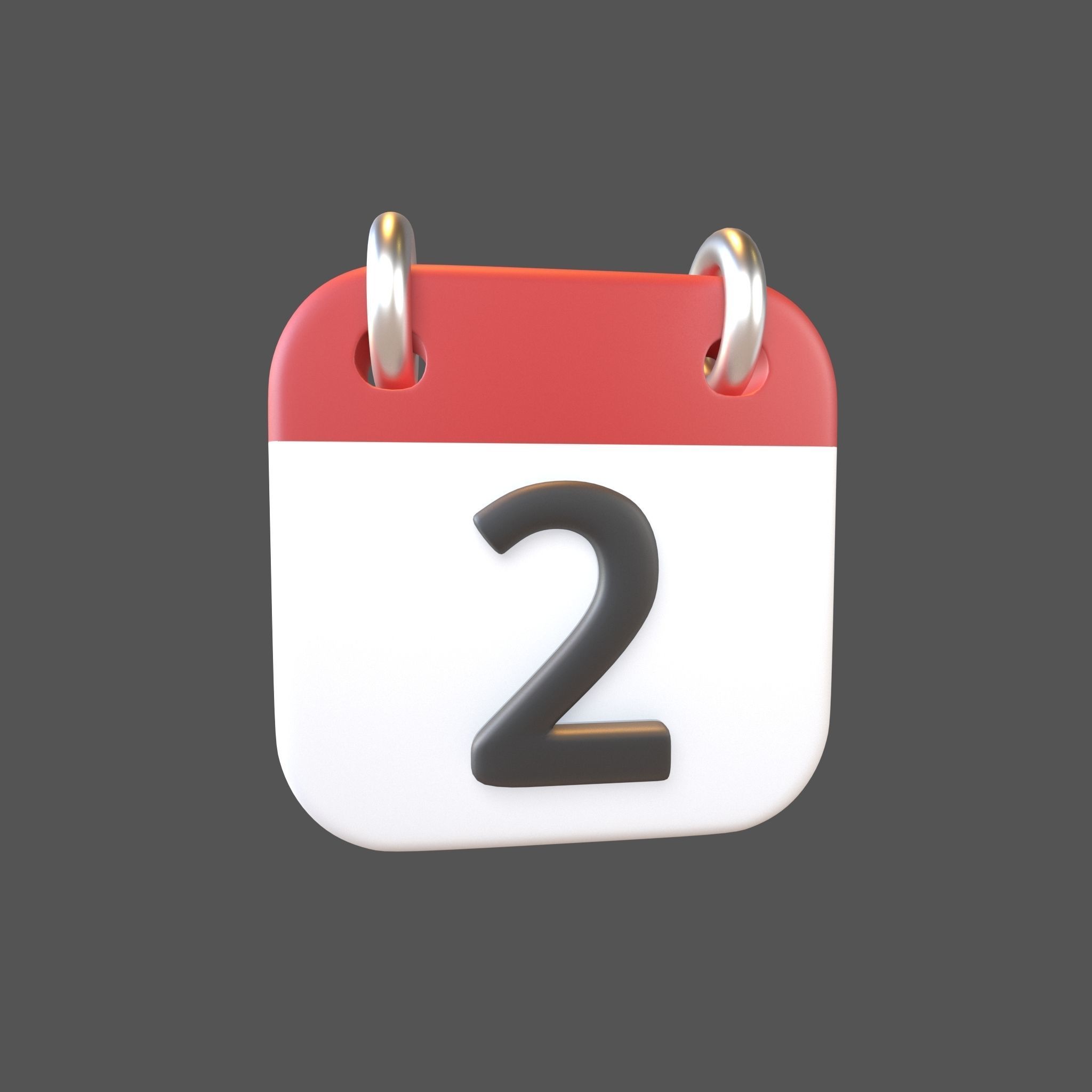 Calendar 1 To 10 Icon  Pack Vol 1 3D model_7
