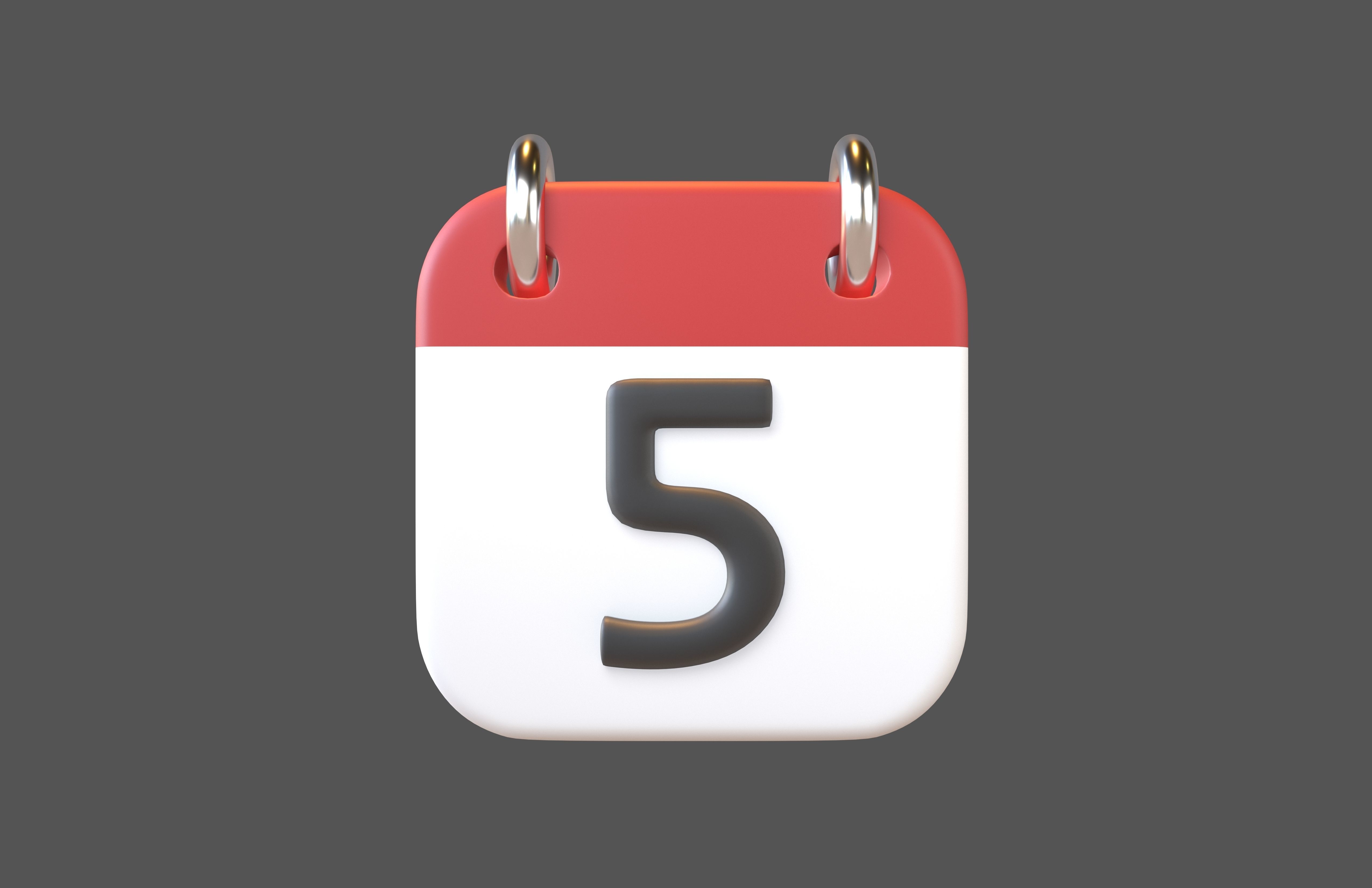 Calendar 1 To 10 Icon  Pack Vol 1 3D model_29