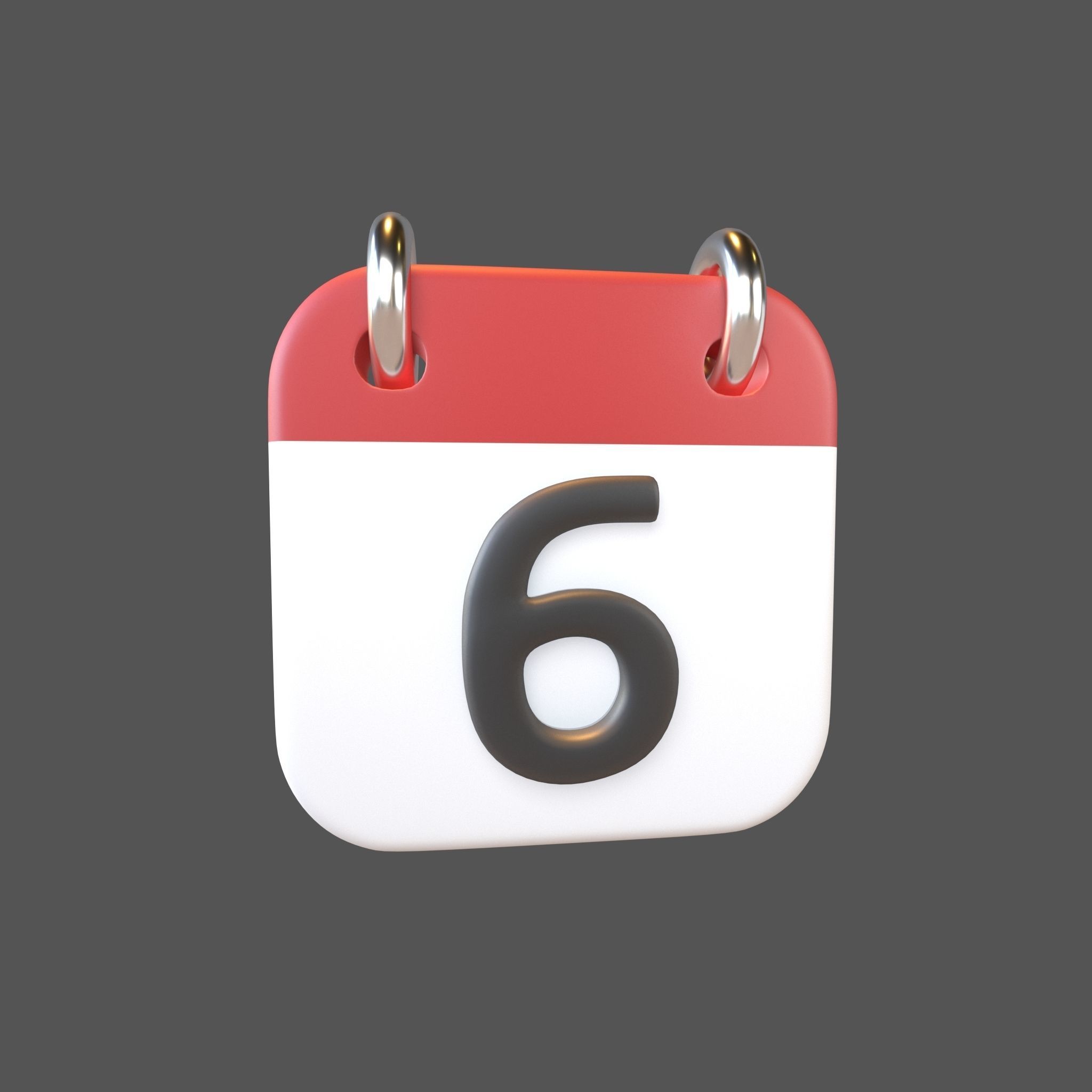 Calendar 1 To 10 Icon  Pack Vol 1 3D model_27