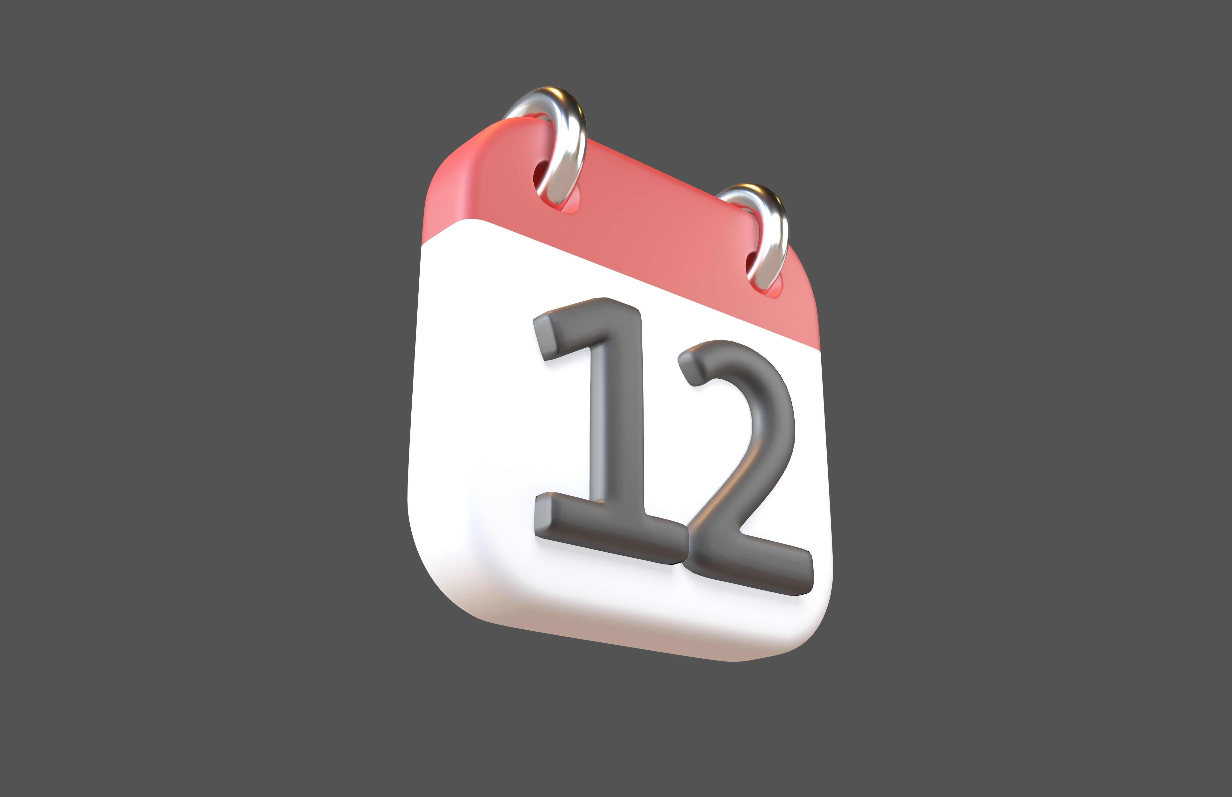 Calendar 1 To 10 Icon  Pack Vol 1 3D model_62