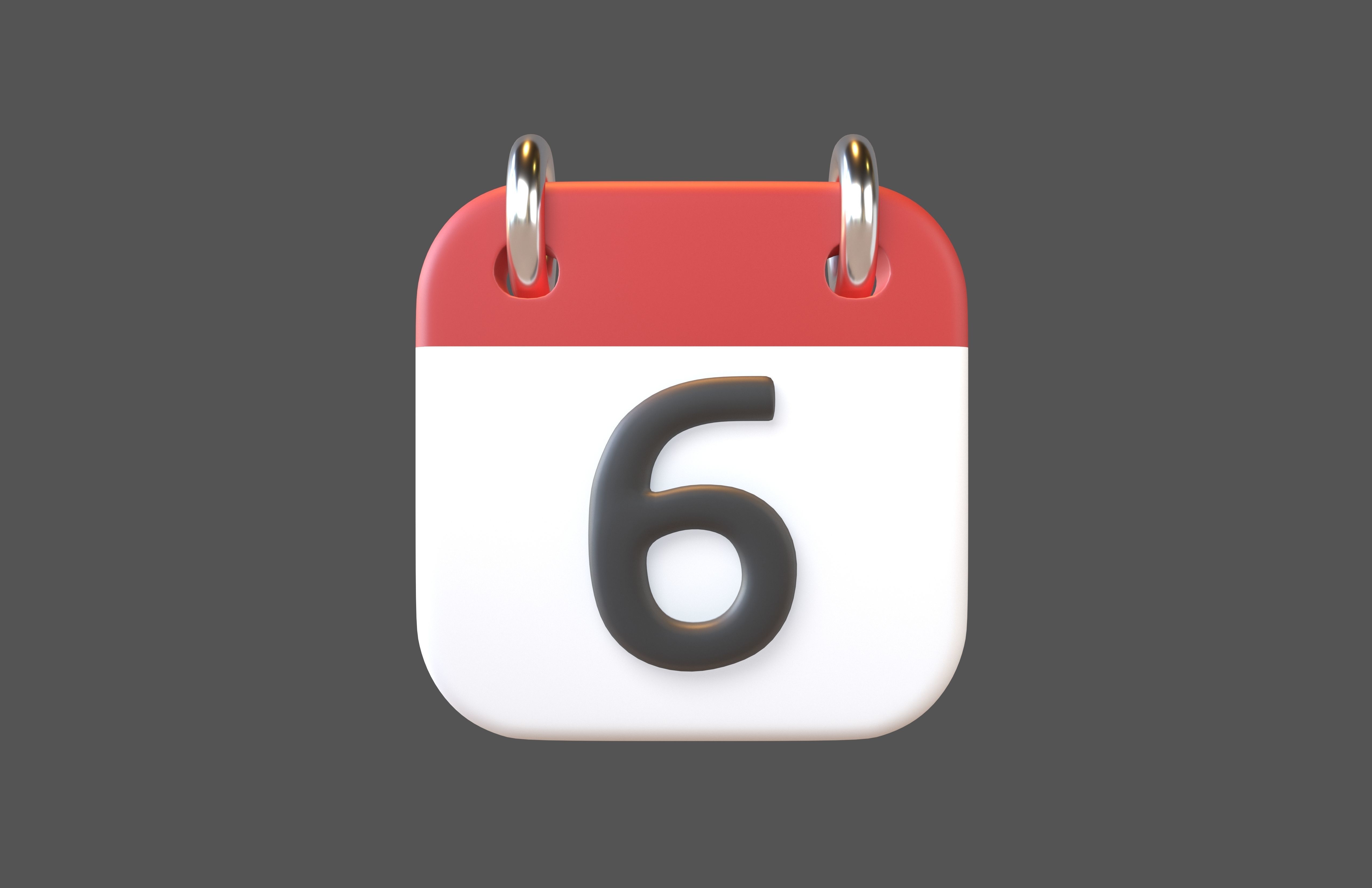 Calendar 1 To 10 Icon  Pack Vol 1 3D model_38