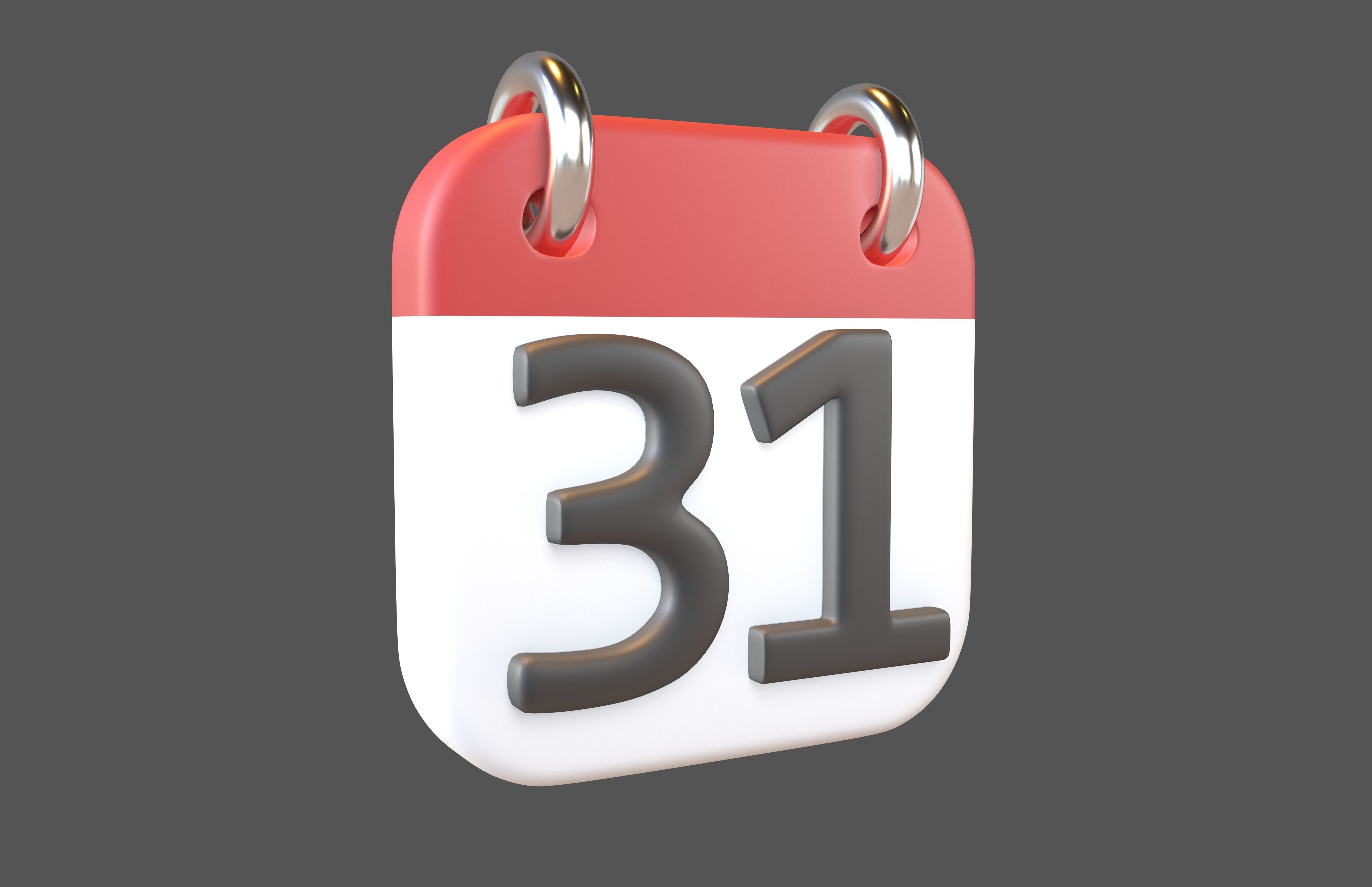 Calendar 1 To 10 Icon  Pack Vol 1 3D model_93