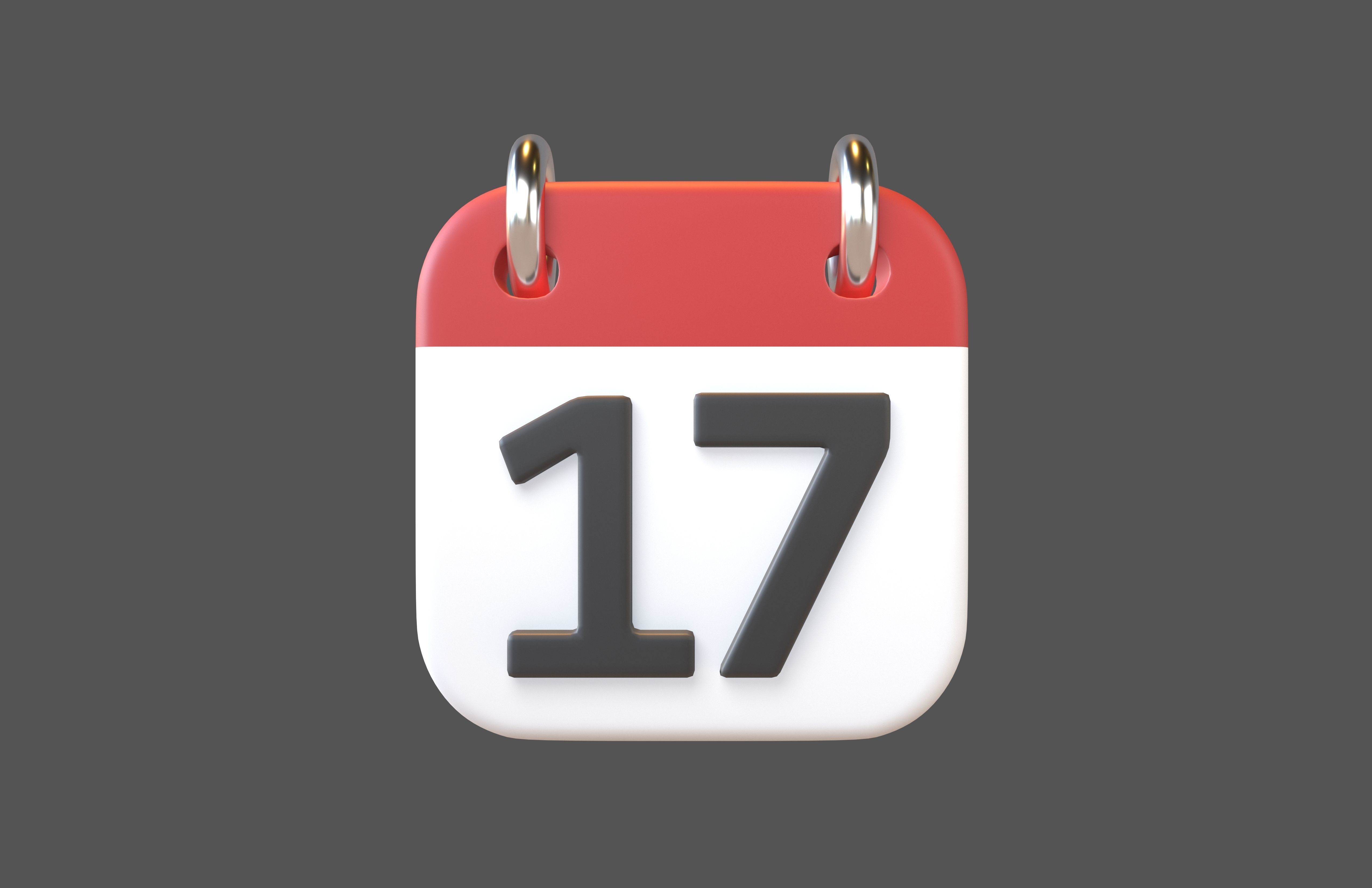 Calendar 1 To 10 Icon  Pack Vol 1 3D model_88