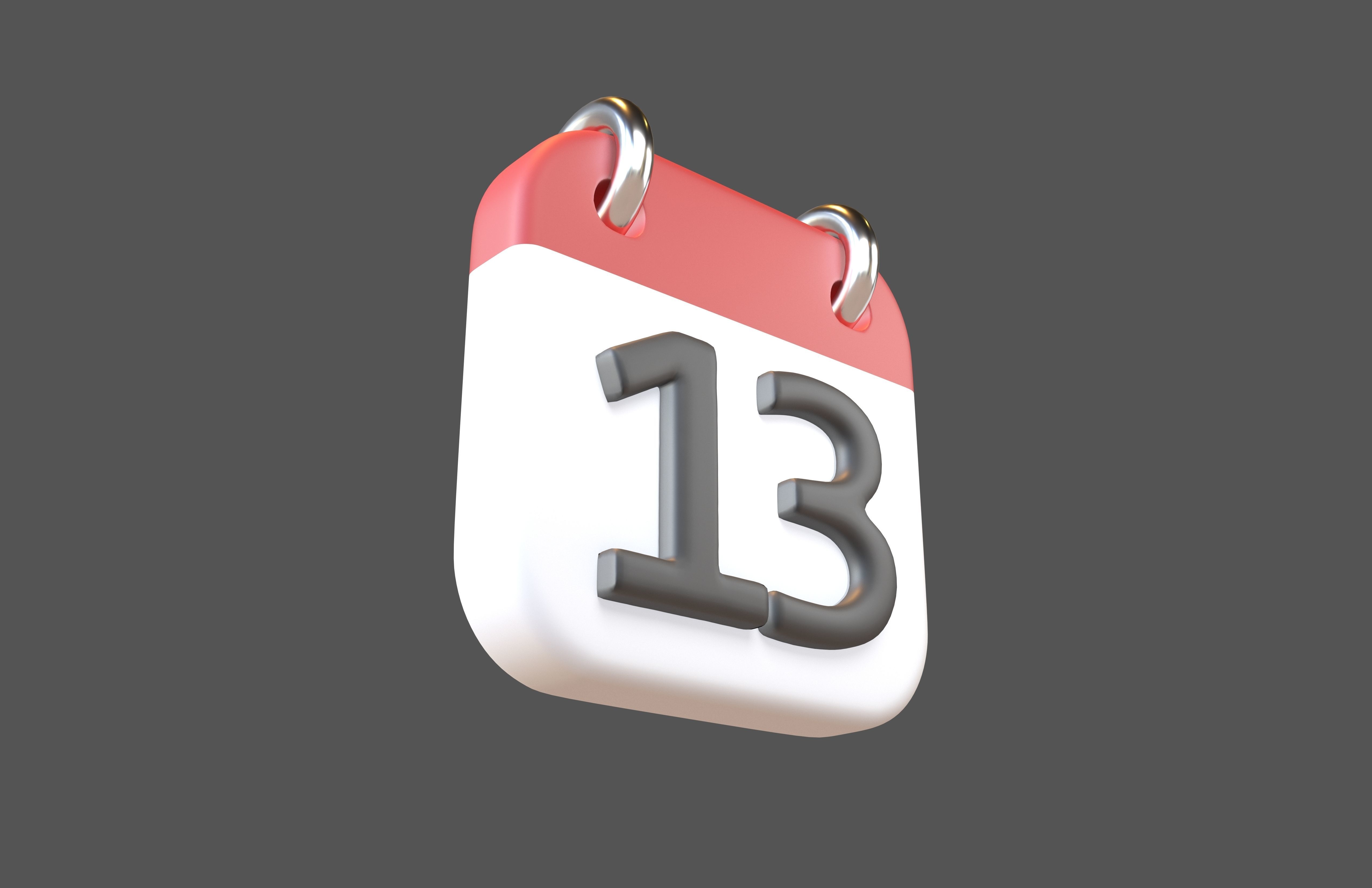 Calendar 1 To 10 Icon  Pack Vol 1 3D model_72