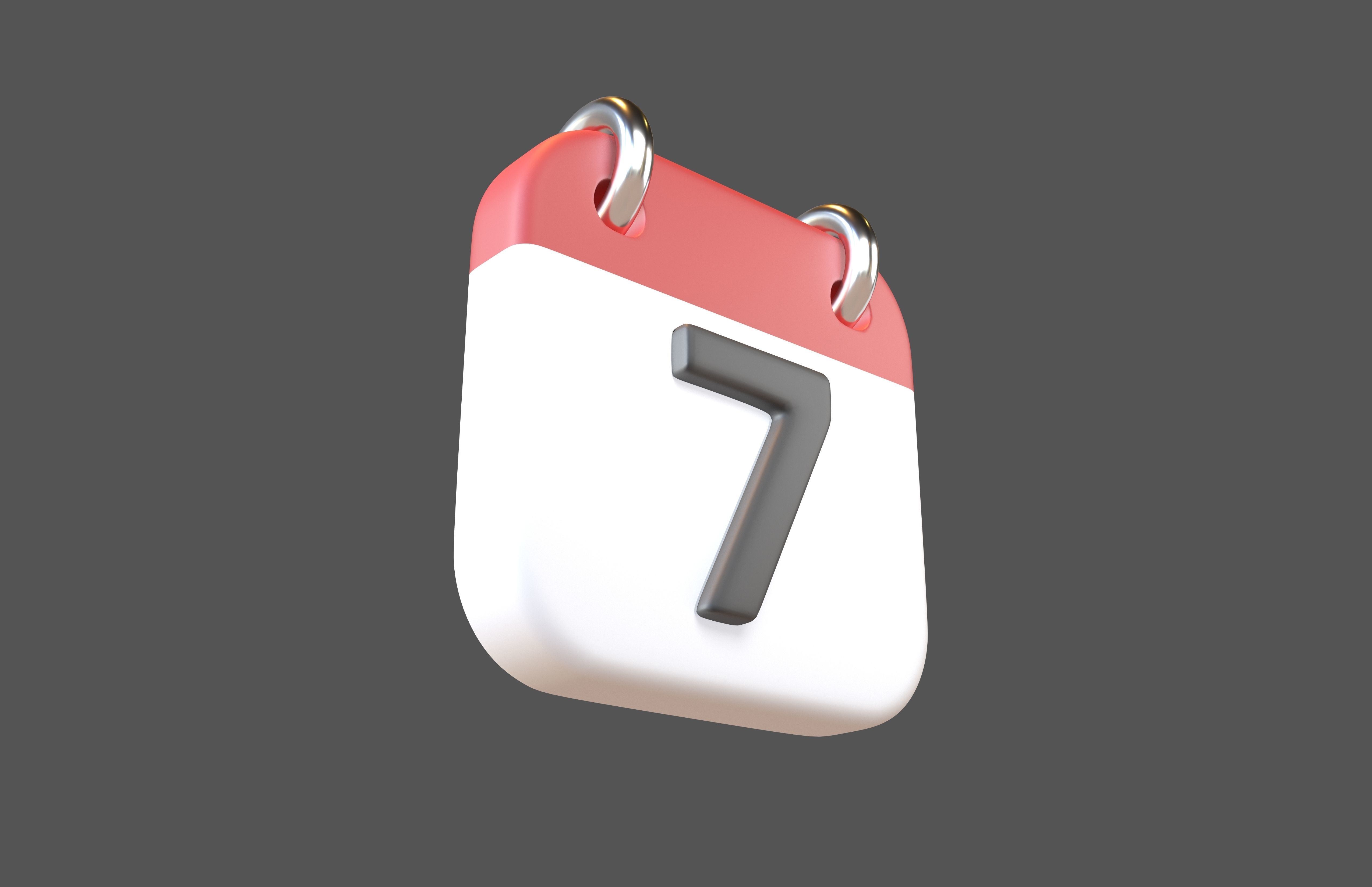 Calendar 1 To 10 Icon  Pack Vol 1 3D model_31